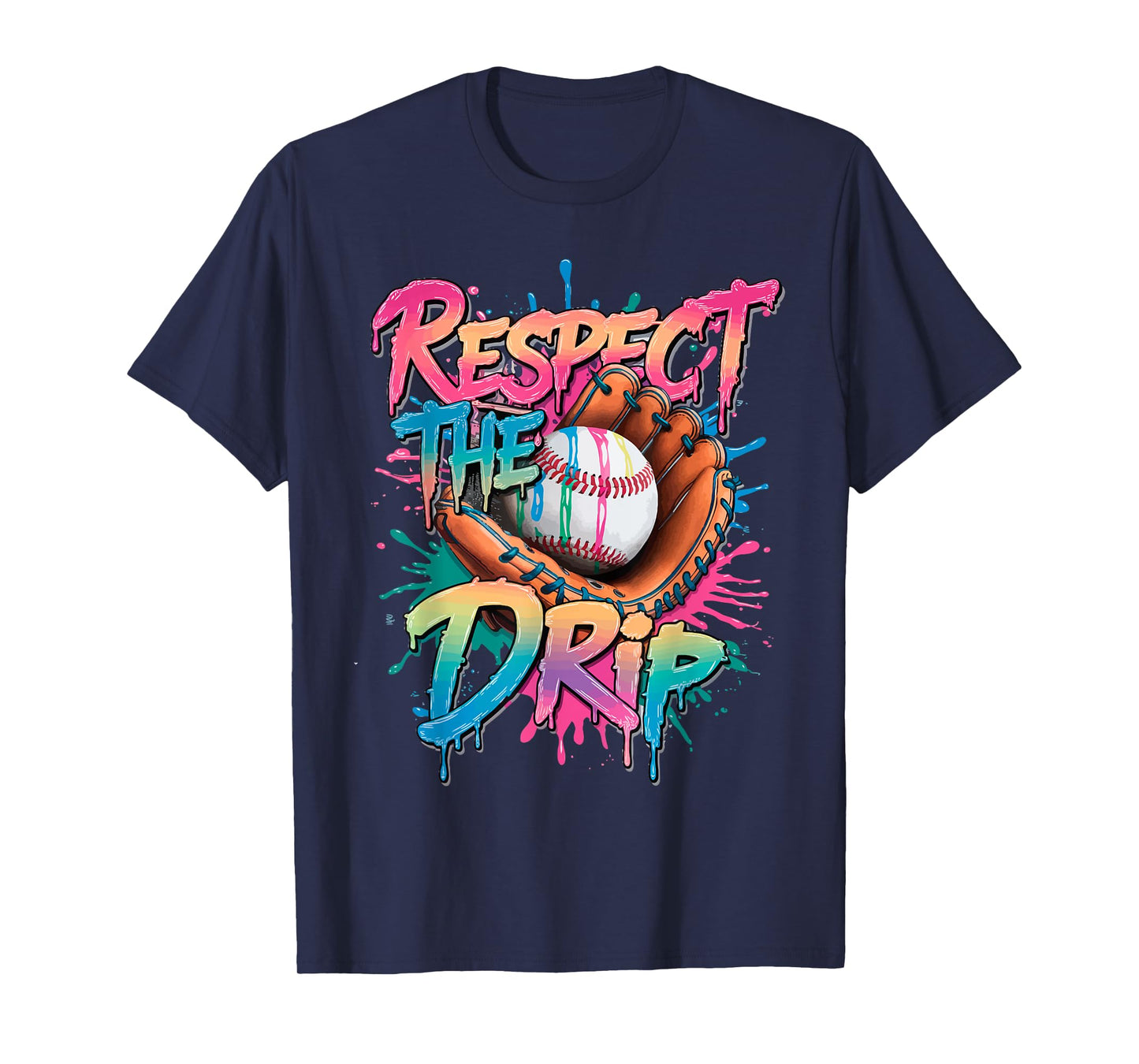 Baseball Respect The Drip Gloves Ice Cream Drip Youth Boys T-Shirt