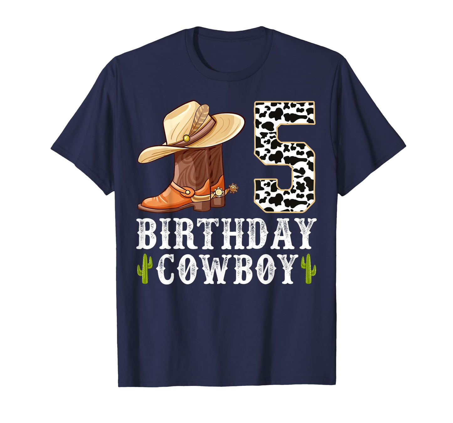 5th Birthday Cowboy Kid 5 Years Old Rodeo Lover Party T-Shirt