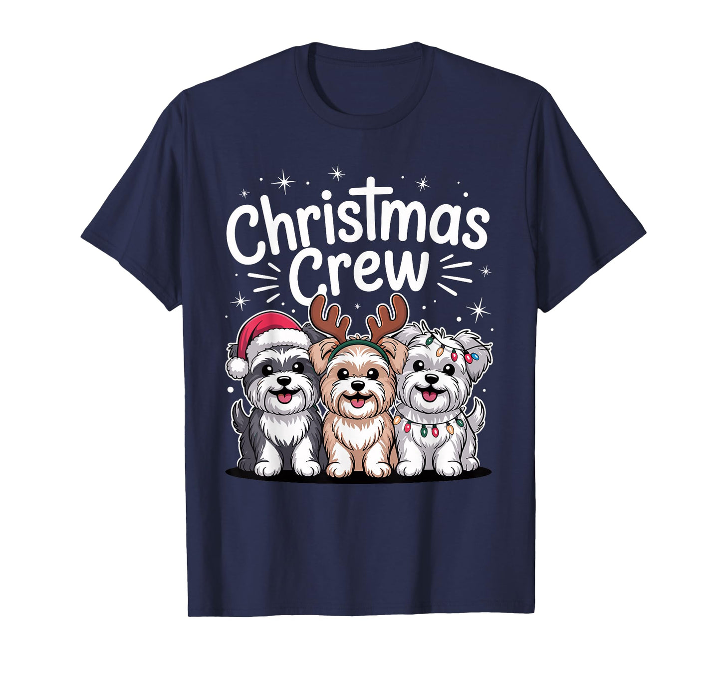 Christmas Crew Xmas Puppy Dog Breed Funny Christmas Morkie T-Shirt