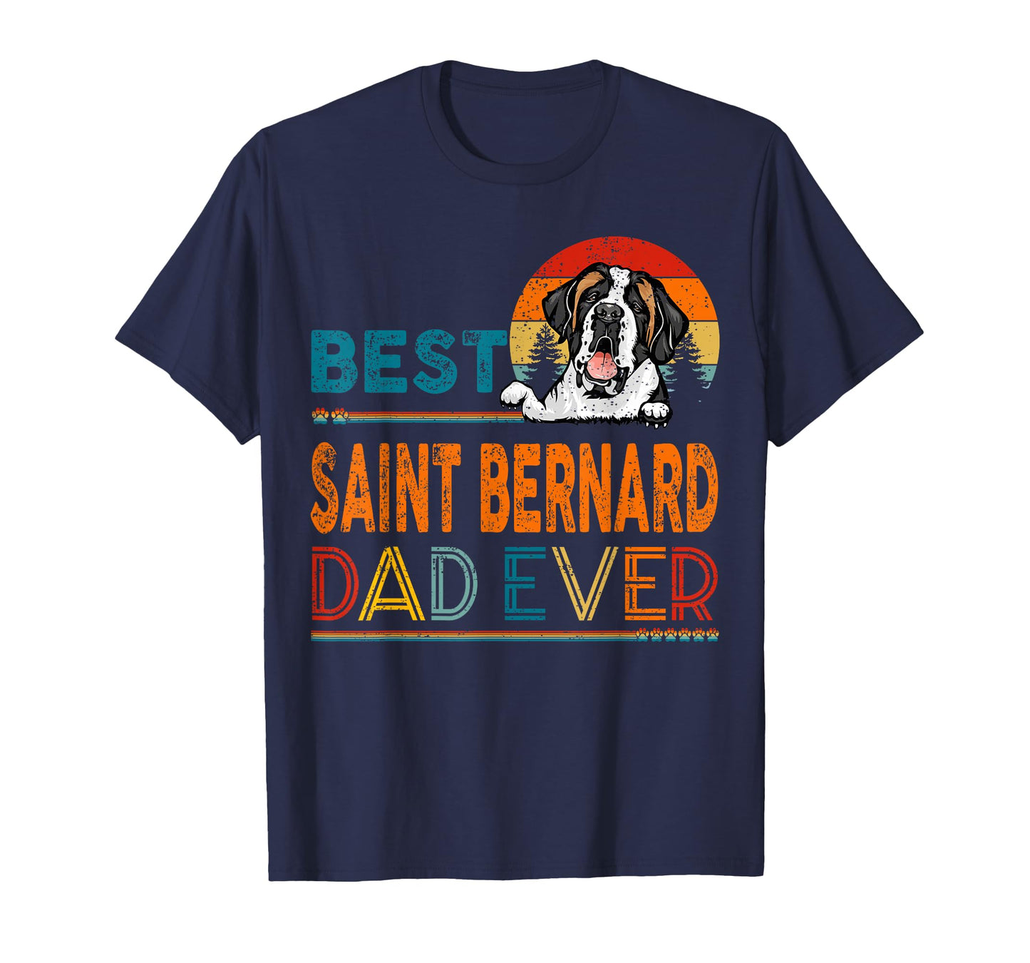 Best Saint Bernard Dad Ever Vintage Father's Day Dog Lover T-Shirt