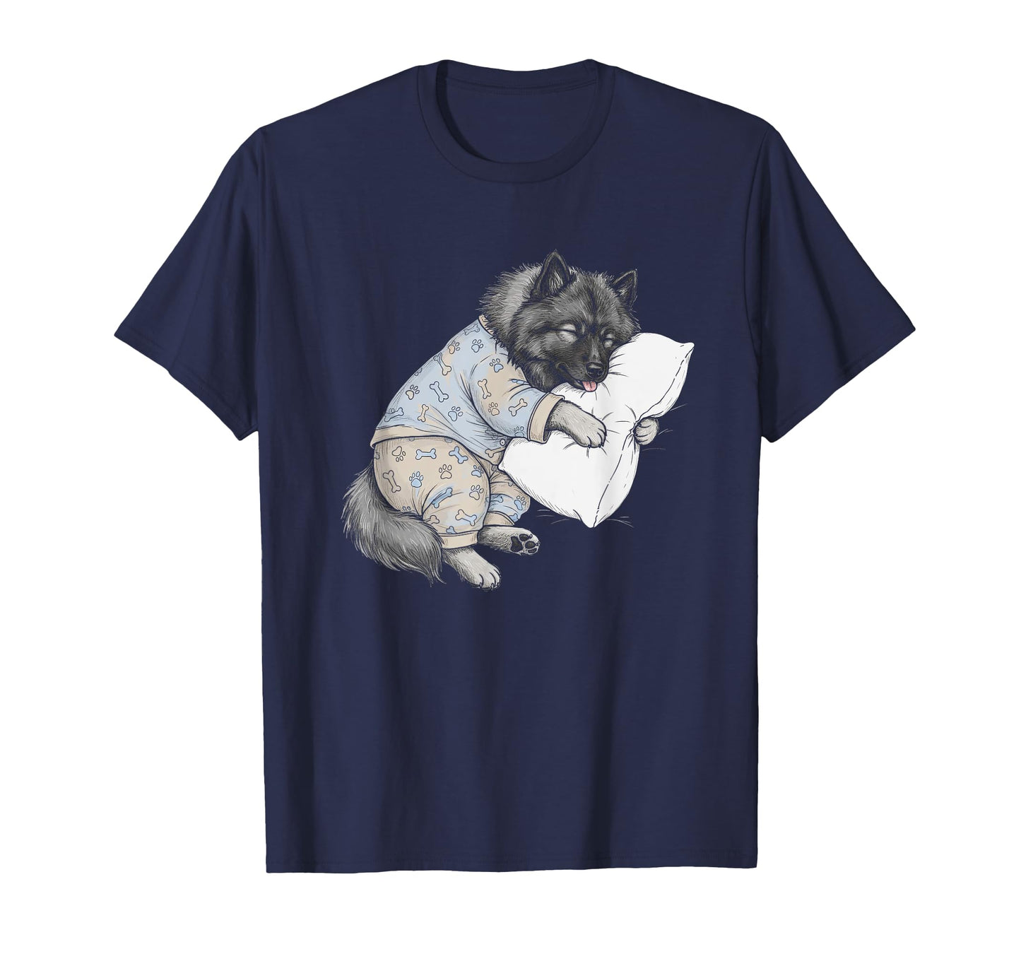 Funny Sleepy Keeshond Pajama Men Women Kids T-Shirt