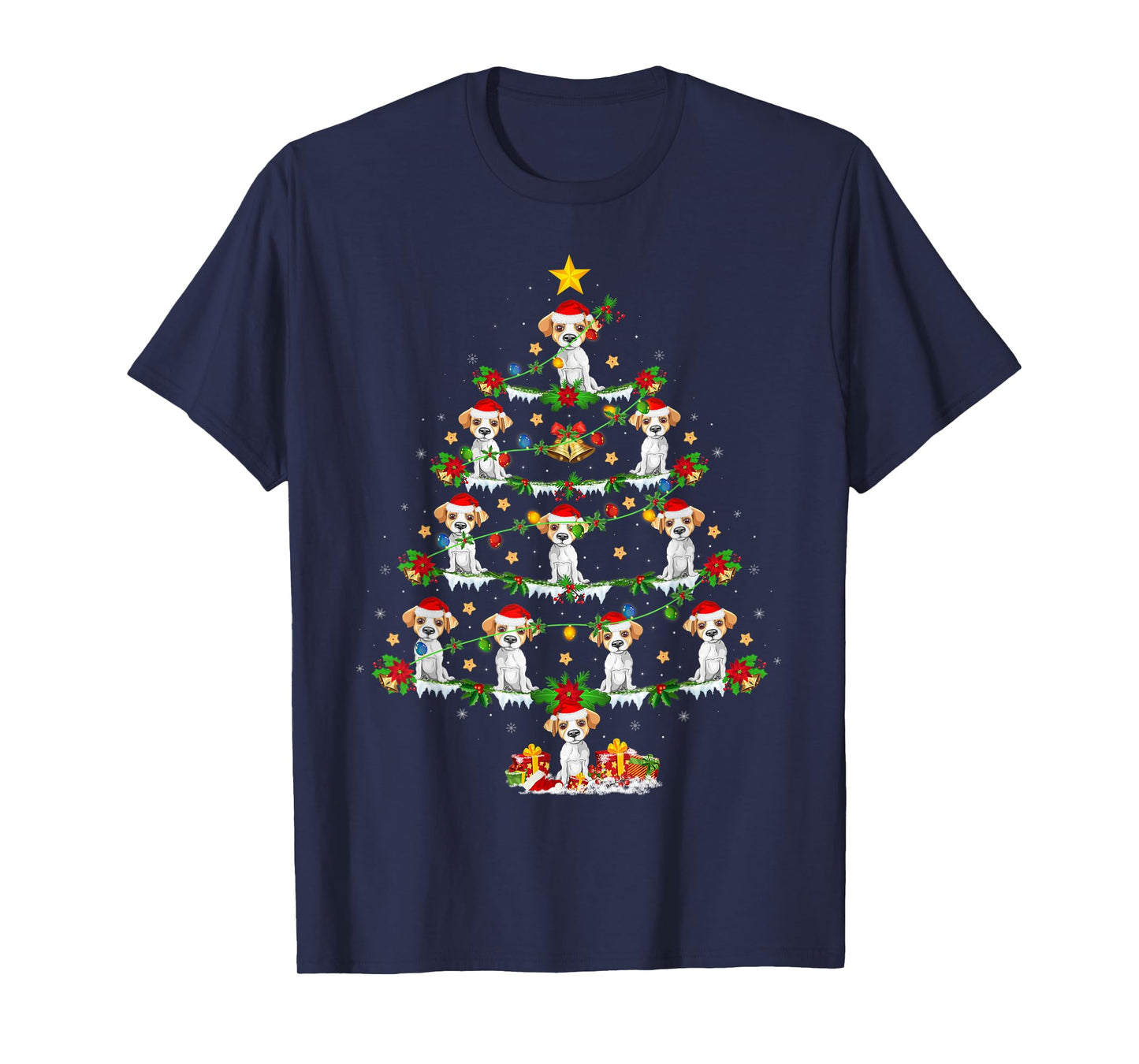 Jack Russel Dog Lover Lighting Jack Russel Christmas Tree Men Women Kids T-Shirt