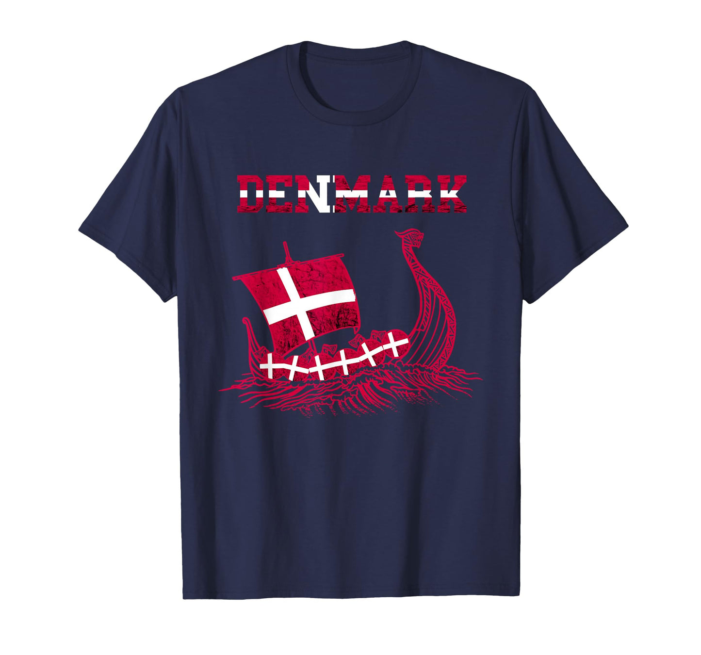 Denmark Viking Ship Danish Flag Dansk Danish Pride Danes T-Shirt
