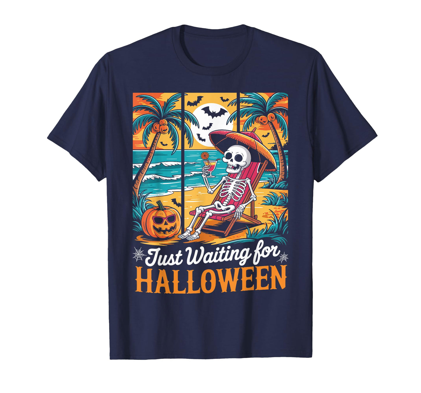 Just Waiting For Halloween Shirt Spooky Ghost Men Women Kids T-Shirt