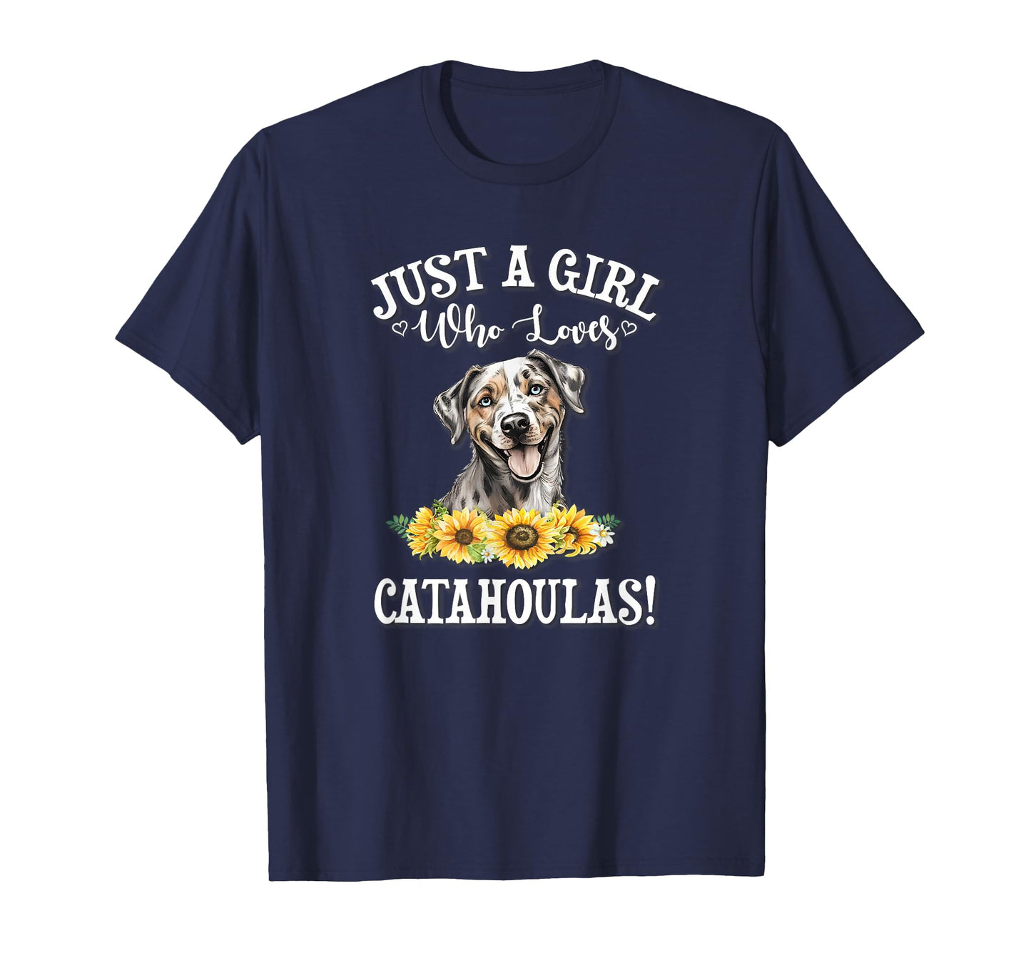 Womens Flowers Just A Girl Who Loves Catahoula Leopard Dogs T-Shirt