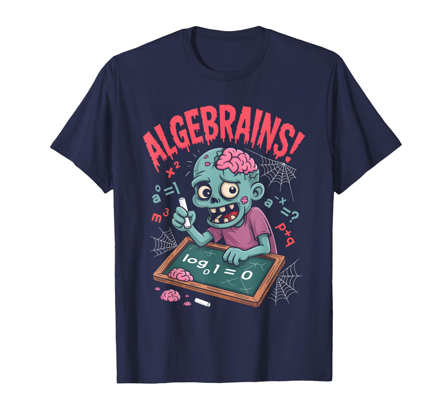 Funny Zombie Math Algebra Brain Humor Halloween T-Shirt