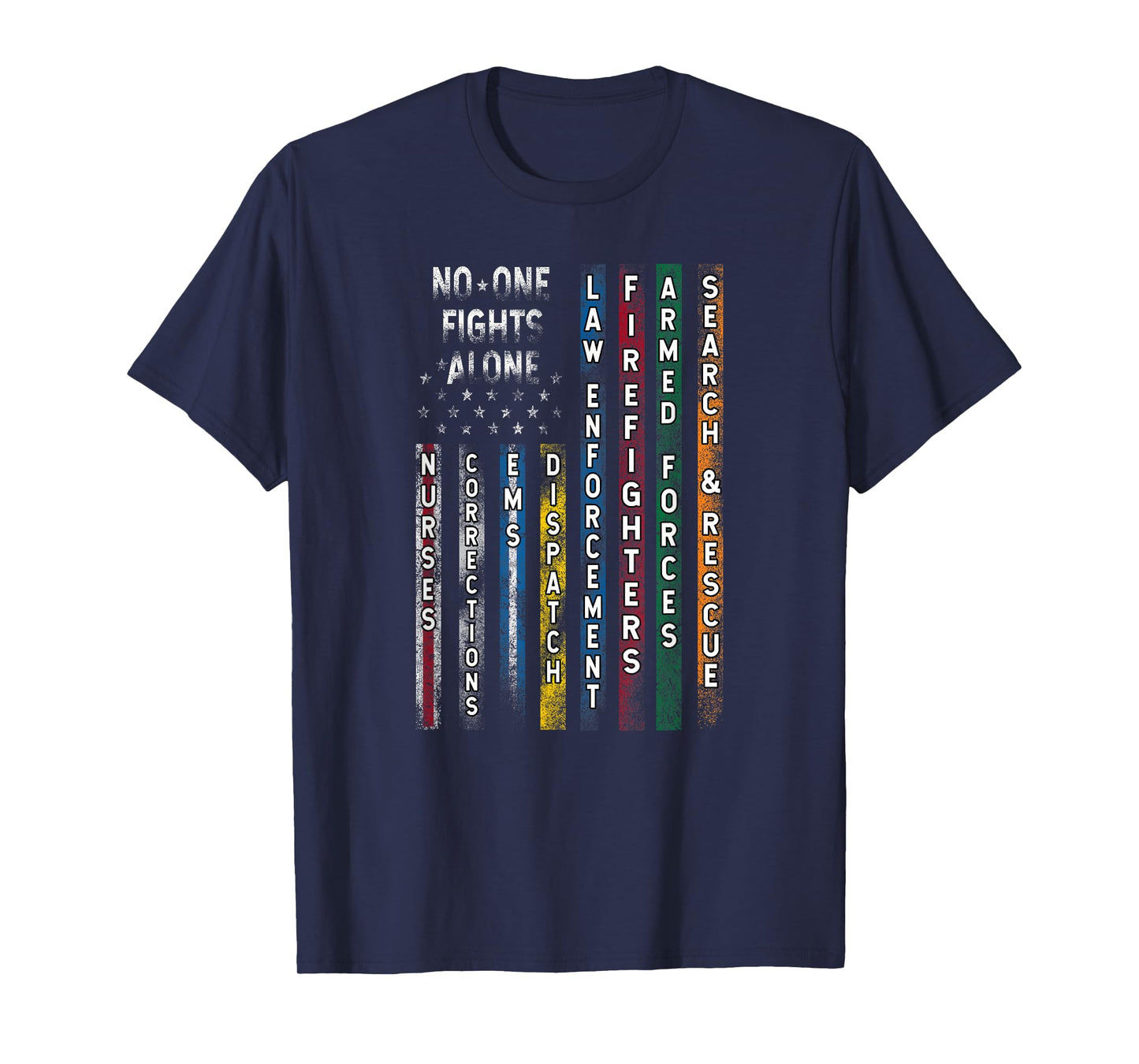 First Responders USA Flag Police Firefighter Appreciation T-Shirt