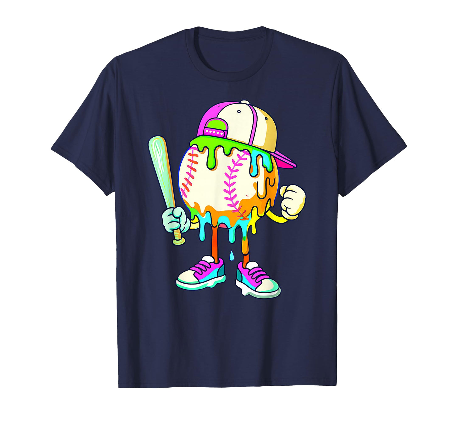 Funny Football Drip for Boys Kids Youth Dripping Ice Cream T-Shirt