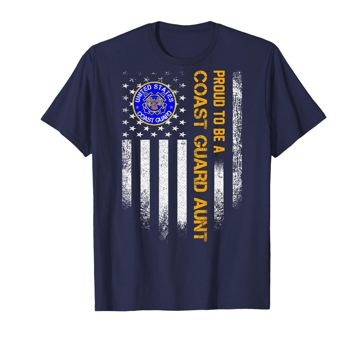 Vintage USA Flag Proud To Be A US Coast Guard Veteran Aunt T-Shirt