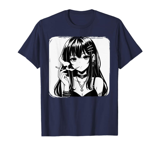 Anime Horror Girl Aesthetic Grunge Waifu Japanese Otaku T-Shirt