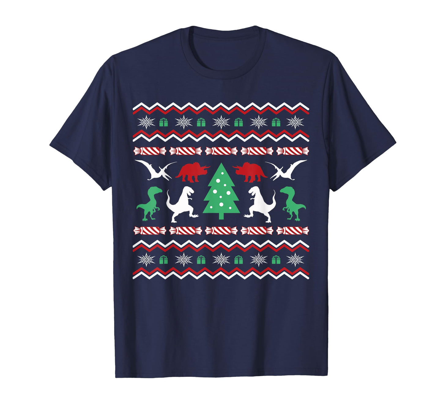 Trex Ugly Christmas Sweater Kid Dinosaur Lover Holiday Xmas T-Shirt