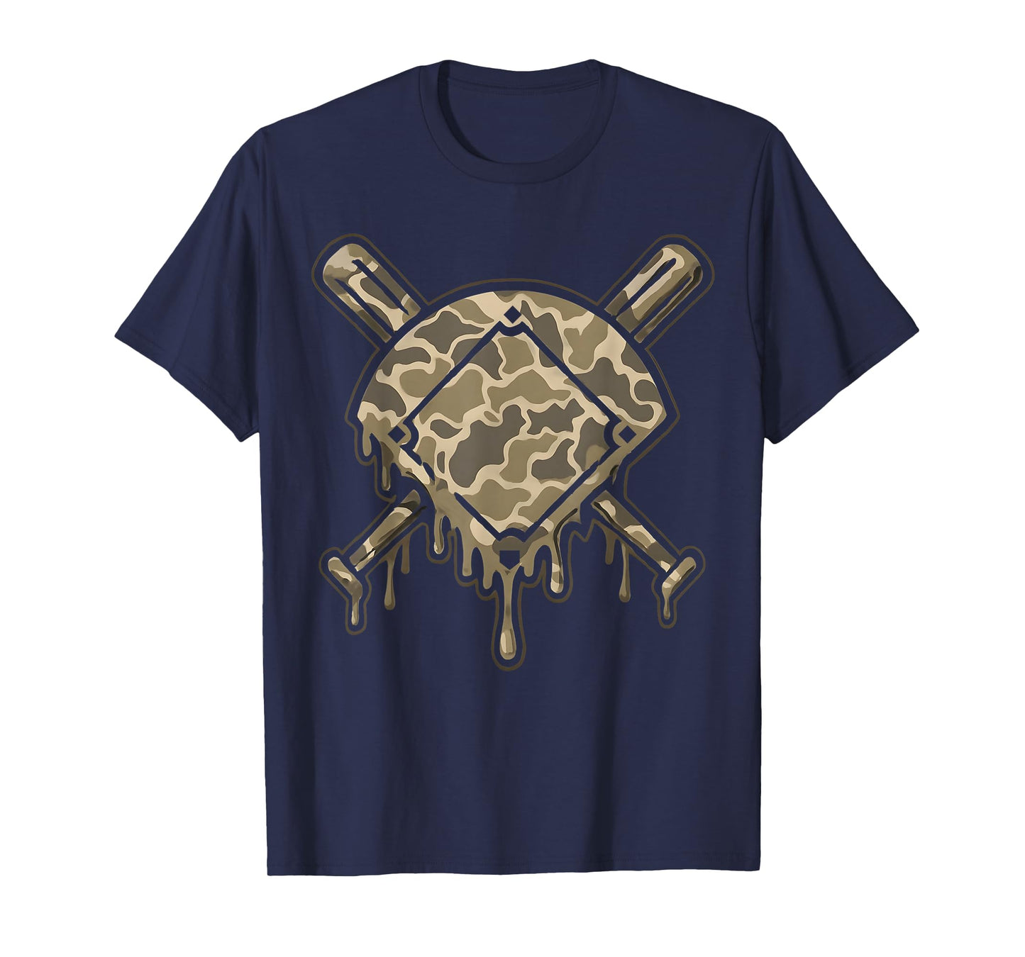 Baseball Drip Camo Baseball Diamonds Boys Sports Game Day T-Shirt