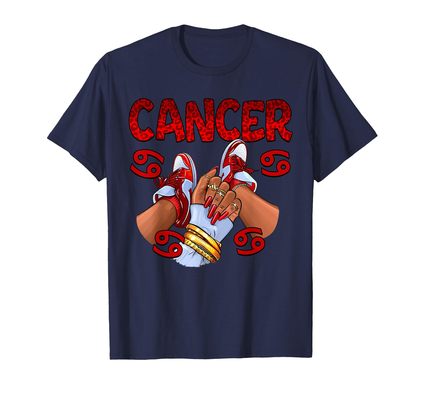 Cancer Queen Birthday Women Sneakers Zodiac Sign Bday T-Shirt