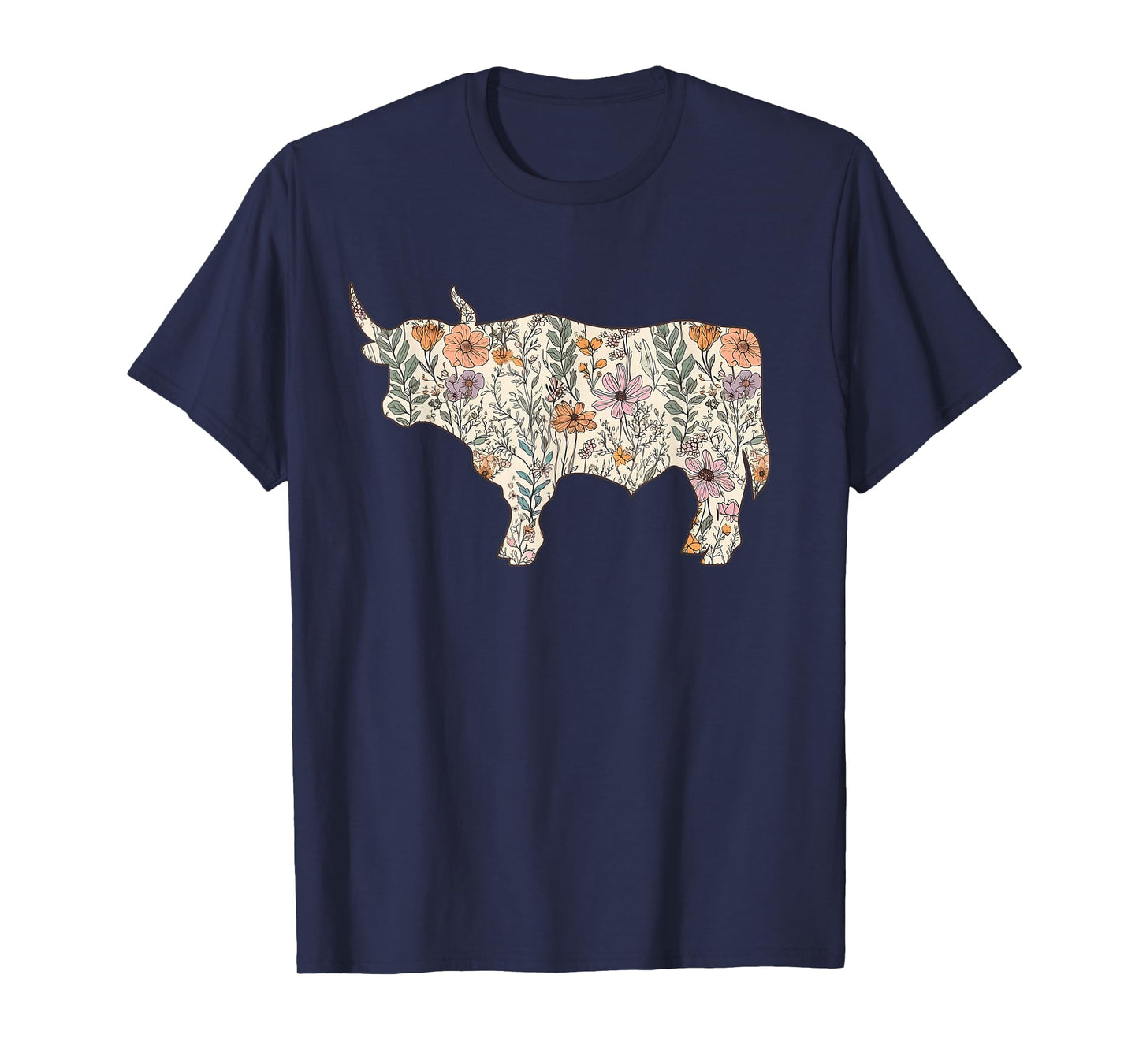 Western Highland Cow Boho Floral Farm Aesthetic Rodeo Women T-Shirt