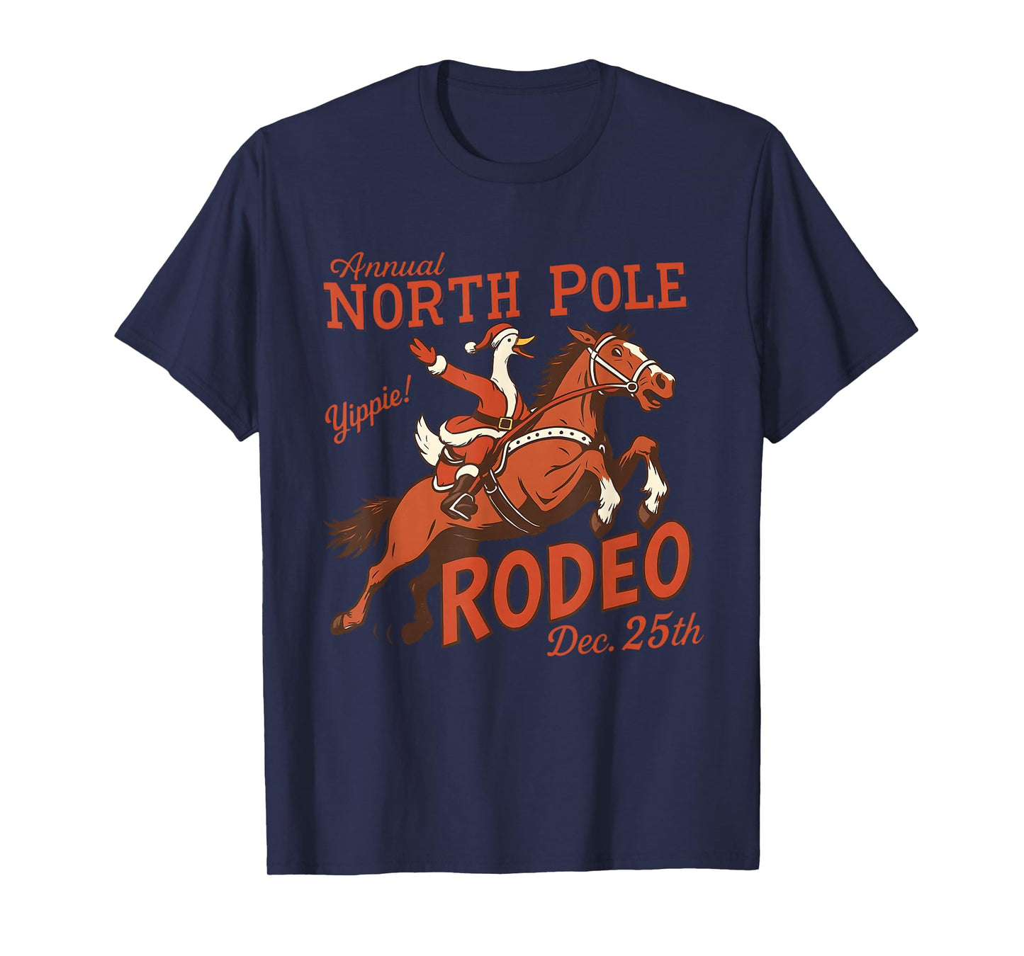 Annual North Pole Rodeo Funny Goose Christmas Western T-Shirt
