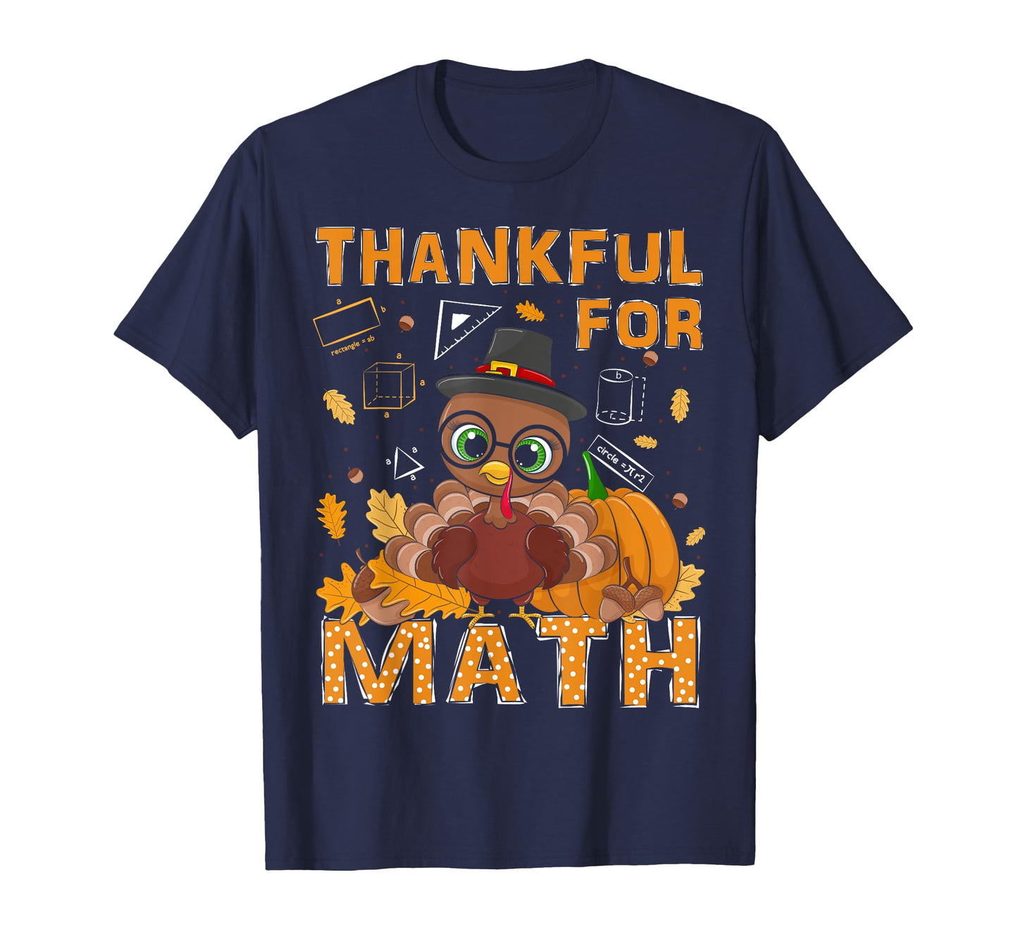 Thankful Math Turkey Teacher Happy Thanksgiving T-Shirt