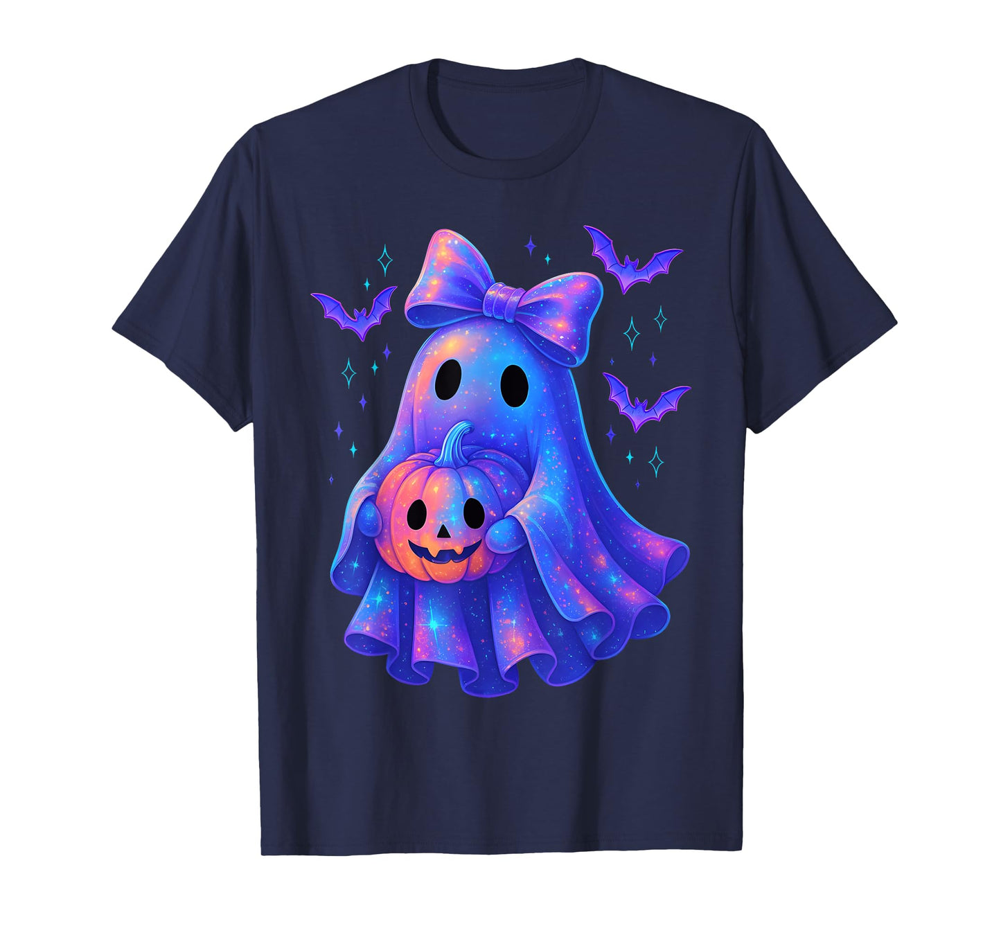 Cute Ghost Coquette Bow Halloween Spooky Season Girl Women T-Shirt