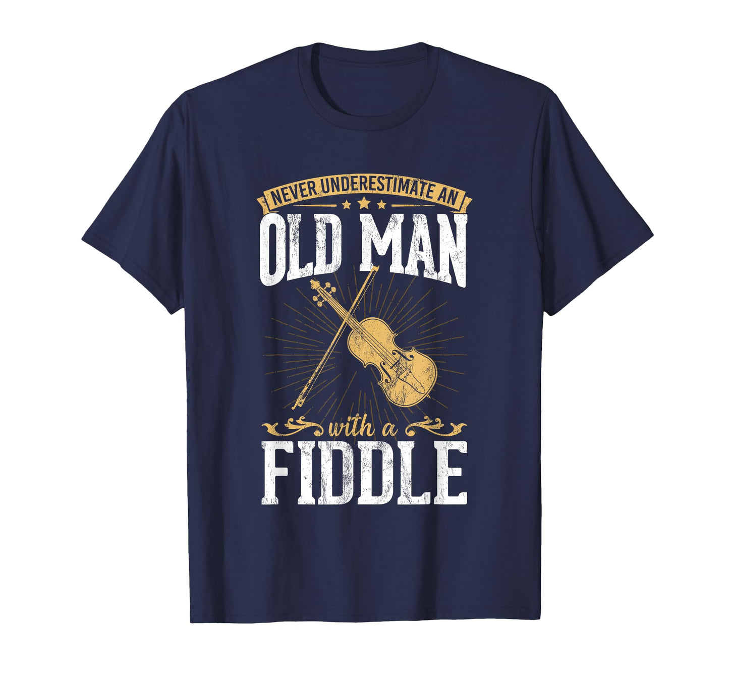Never underestimate an old man with a violin design T-Shirt