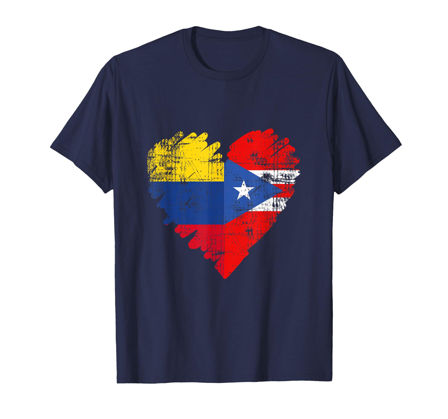 Colombia Puerto Rico T-Shirt Flag Heart Colombian Rican T-Shirt