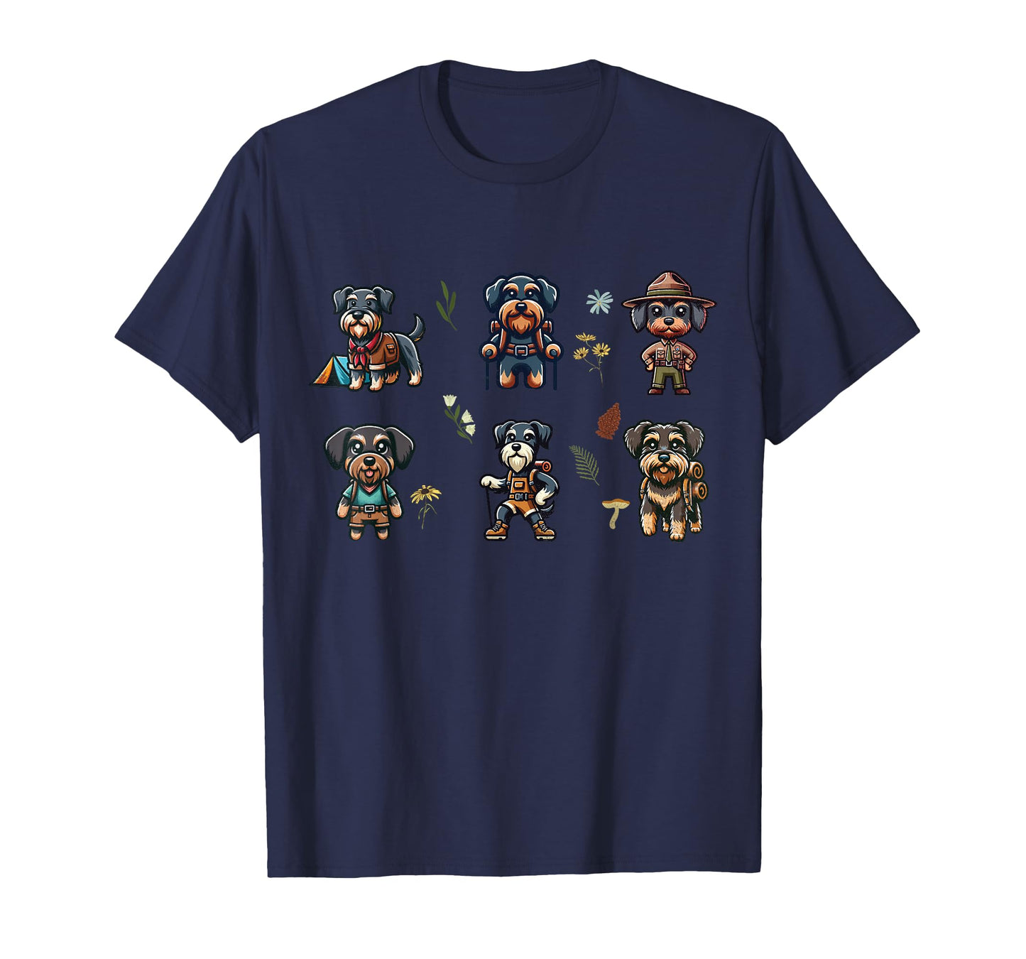 Schnoxie and Schnauzer Dogs Hiking Outdoor Adventure T-Shirt