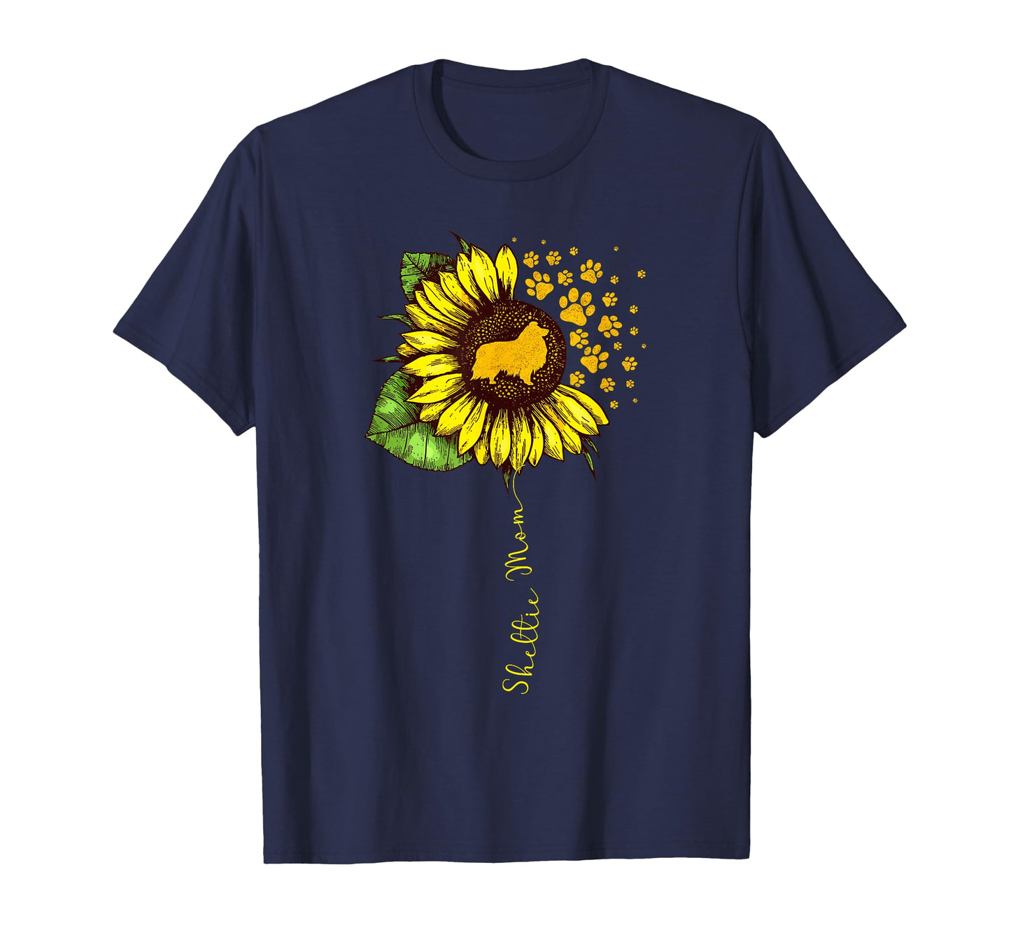 Funny Sheltie Mom Sunflower Mother's Day Sheltie Dog Lover T-Shirt