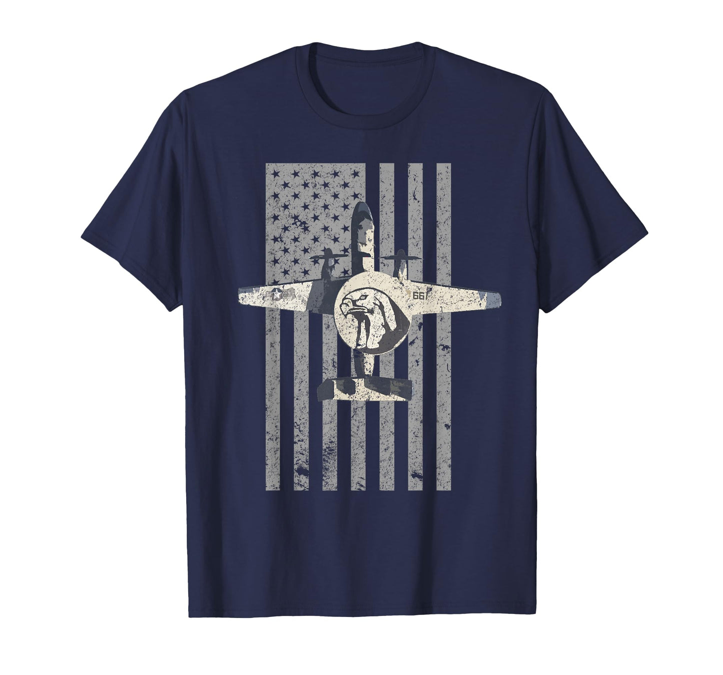 E-2 Hawkeye Military Airplane Retro Vintage Flag T-shirt T-Shirt