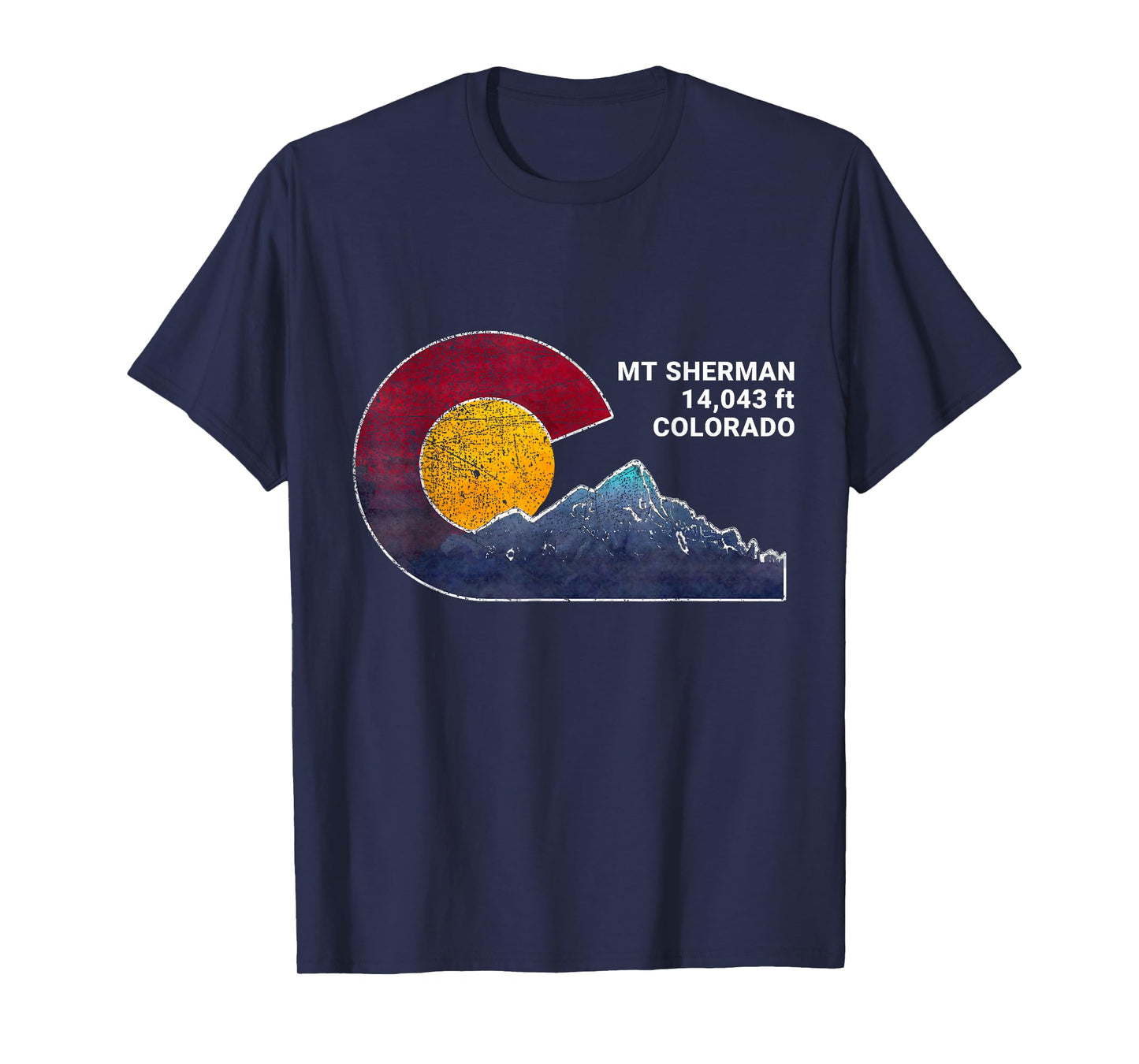 Mount Sherman Colorado Flag Inspired T-Shirt