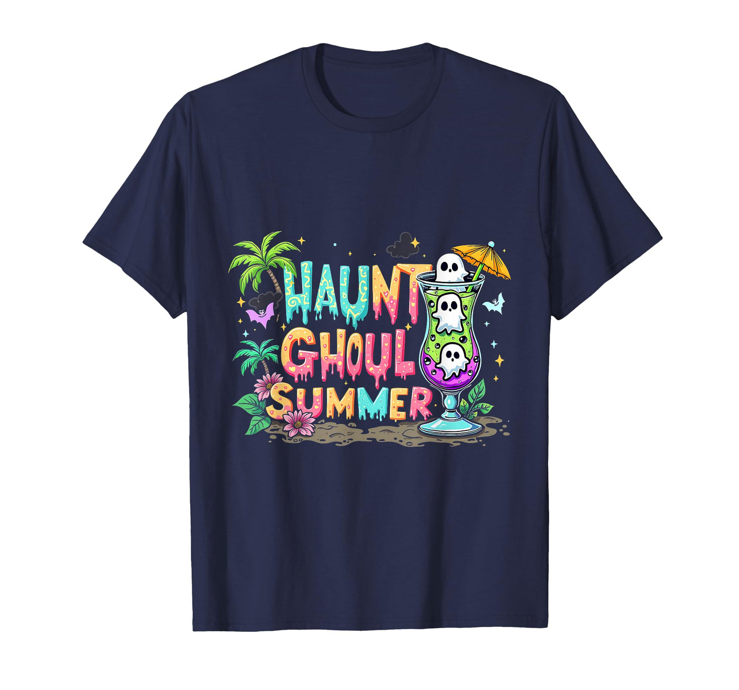 HOT GHOUL SUMMER Funny Summerween Vibes Skeleton Ice Cream T-Shirt