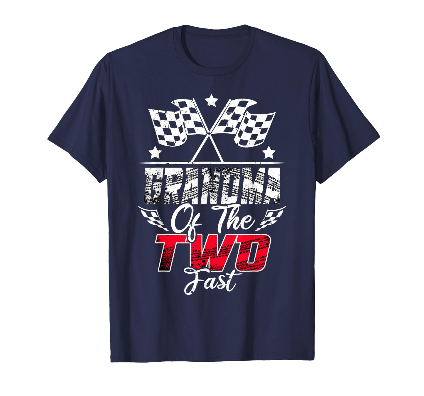 Grandma Of The Two Fast Second Birthday Racing Car Family T-Shirt