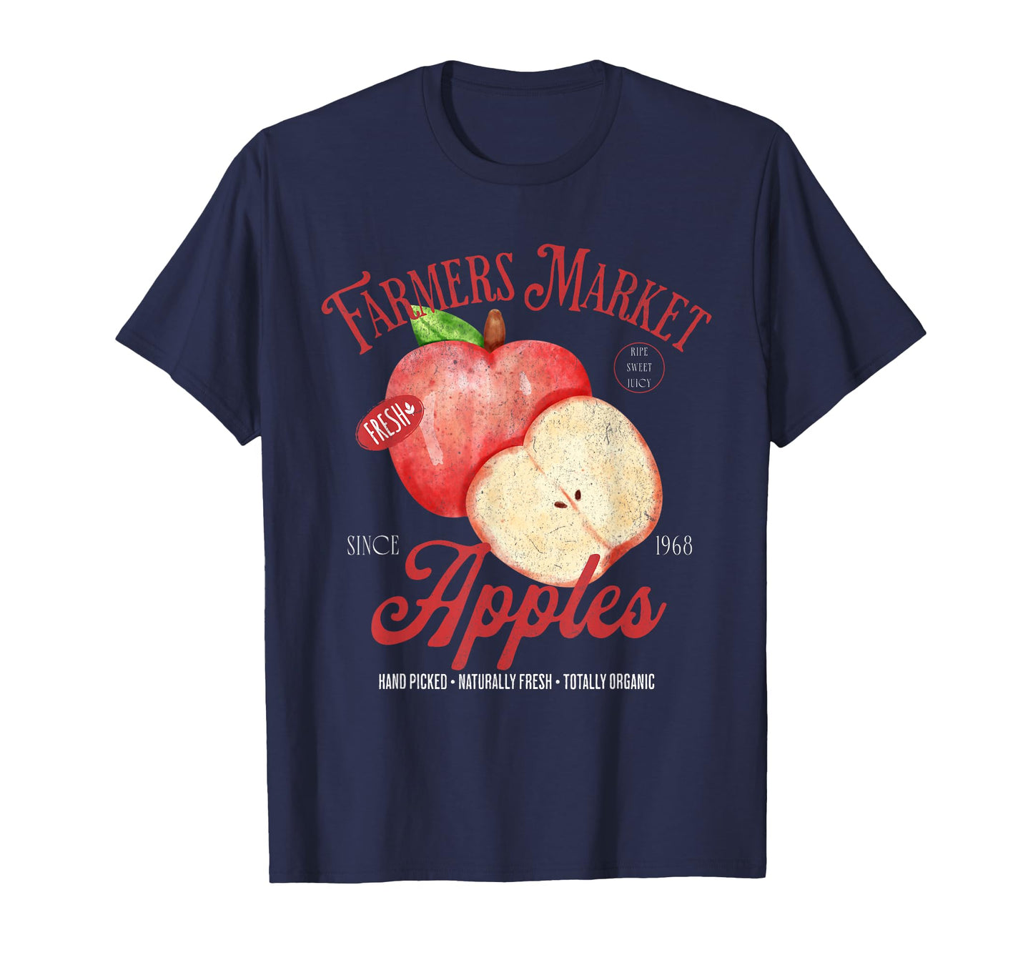 Farmers Market Apples Farm Fresh Vintage Fruit Retro Apples T-Shirt