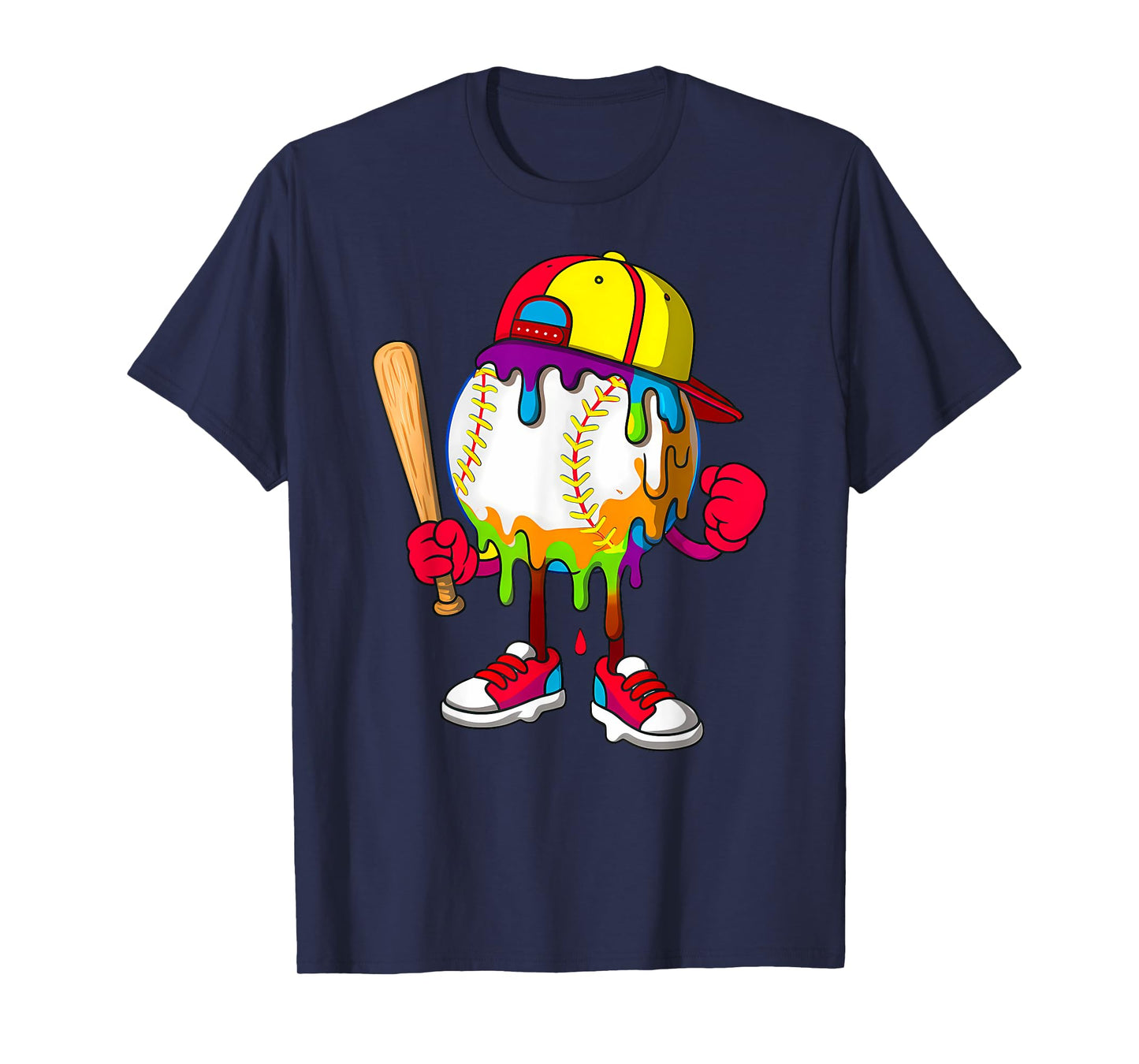 Funny Football Drip for Boys Kids Youth Dripping Ice Cream T-Shirt