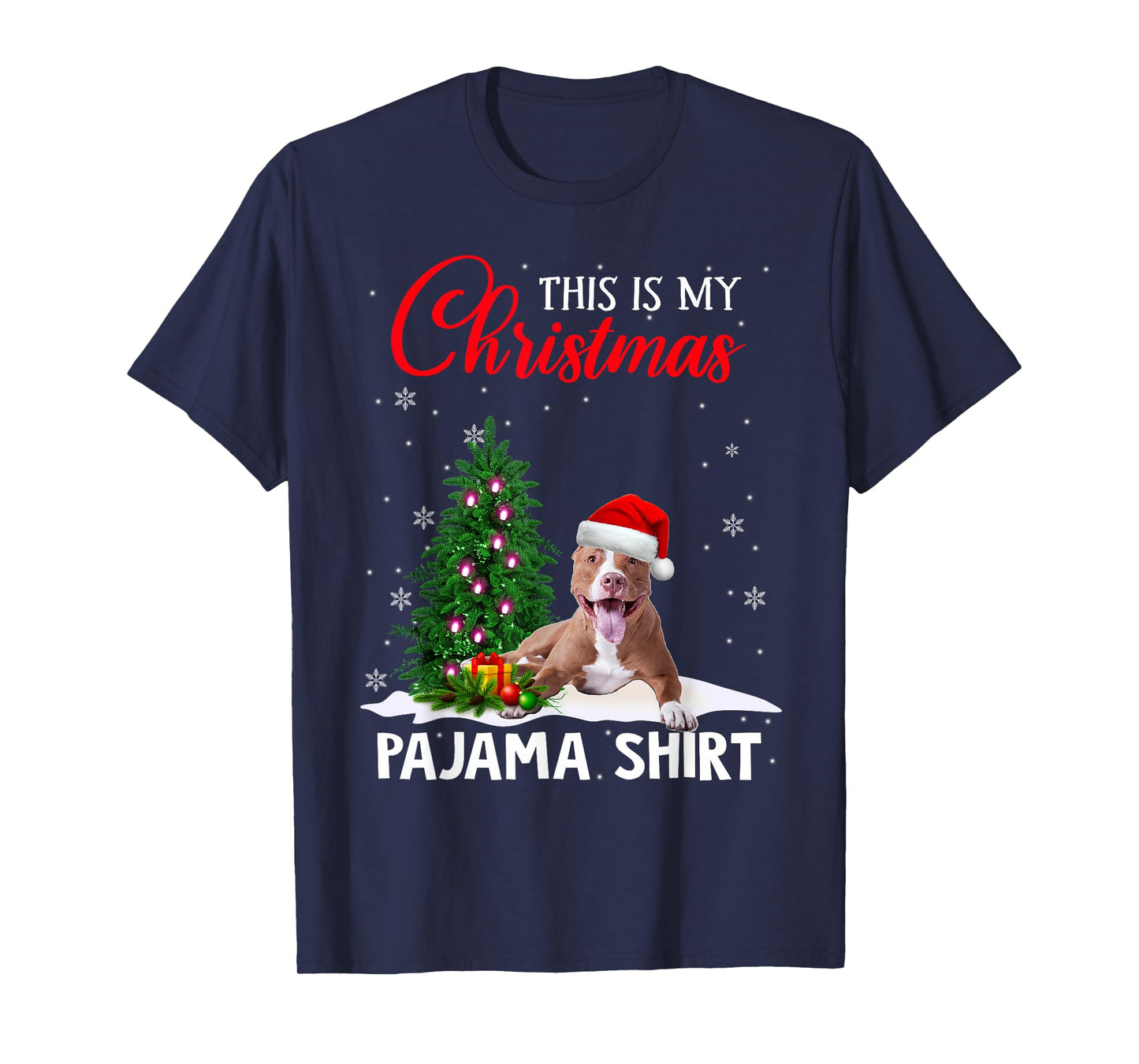 This Is My Christmas Pajama Shirt Pitbull Christmas Dog T-Shirt