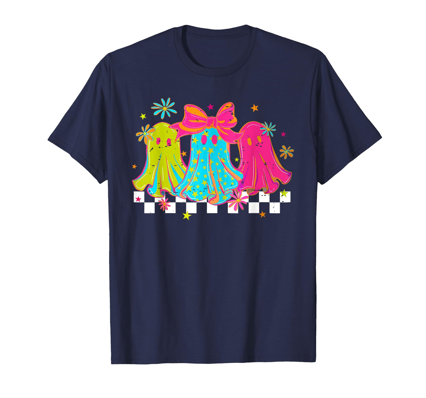 Cute Coquette Bow Ghost Halloween Spooky Season T-Shirt