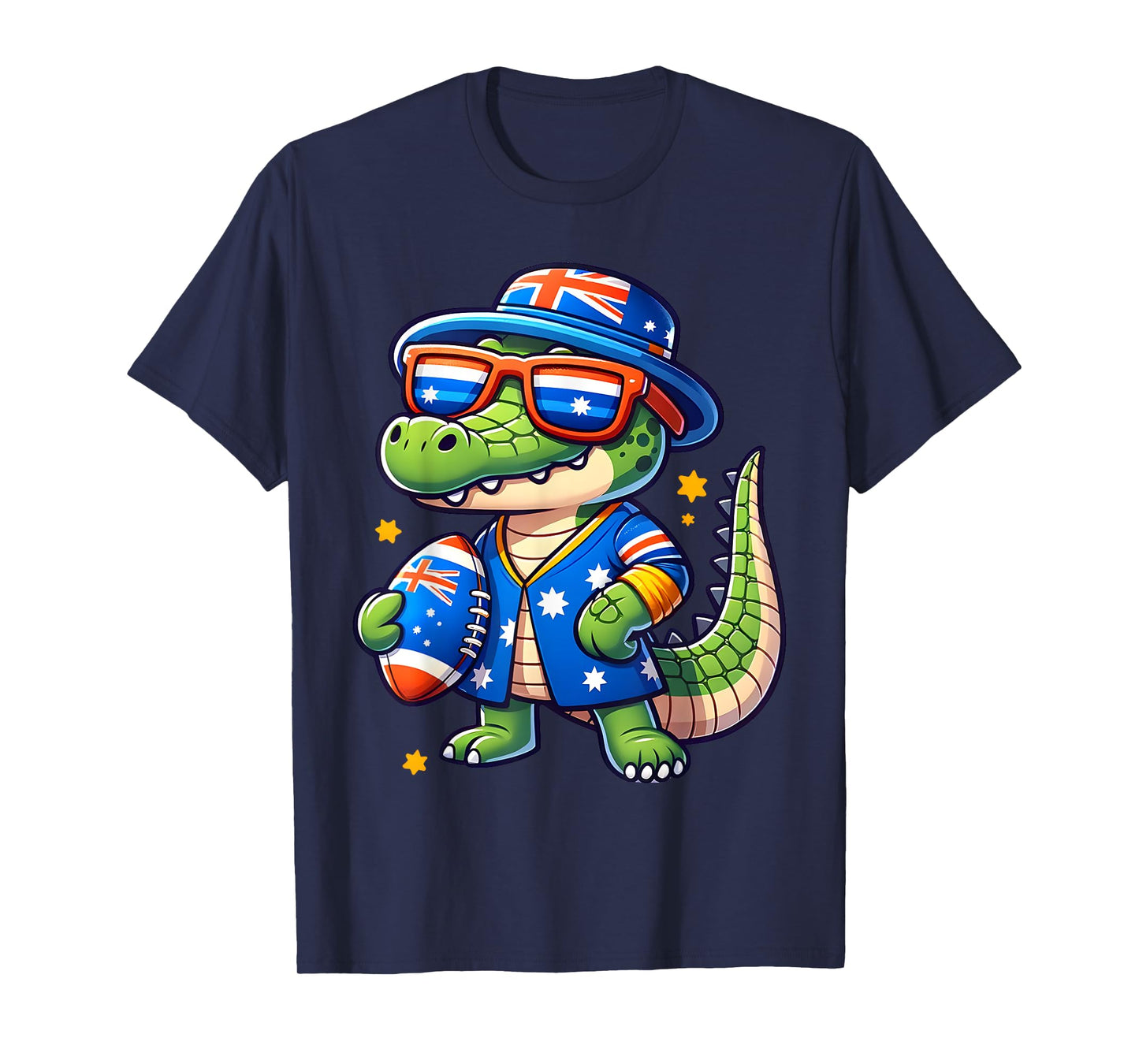 Australia Day Crocodile Australian Flag Aussie Adult Kids T-Shirt