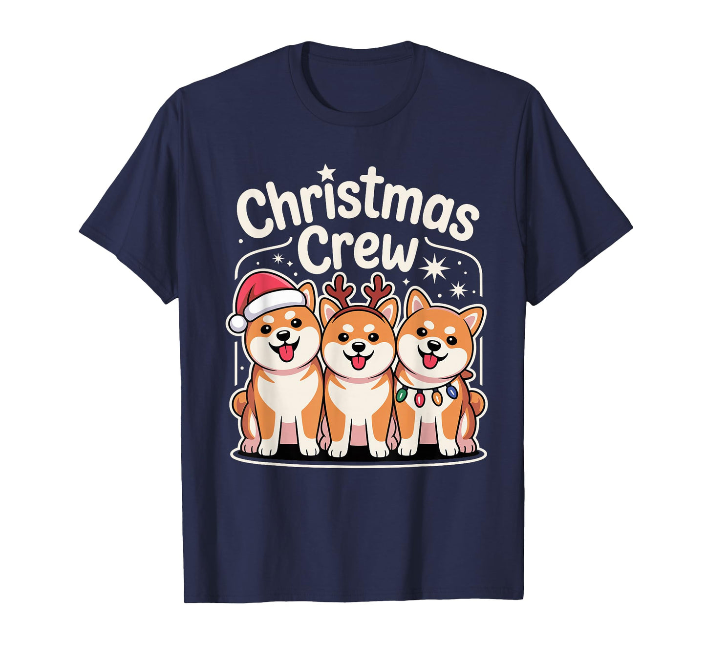 Christmas Crew Xmas Puppy Fox Dog Funny Christmas Shiba Inu T-Shirt