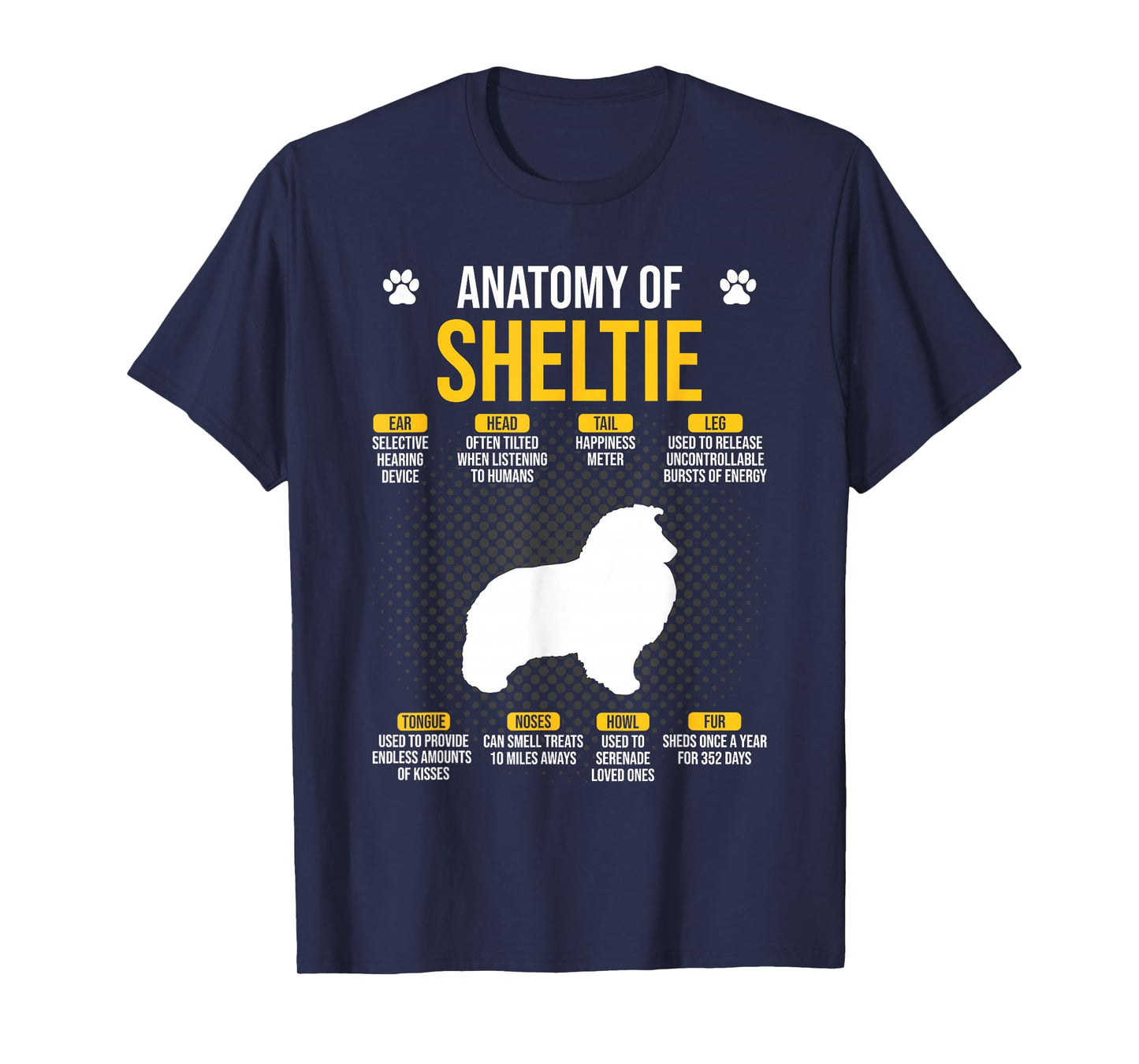 Anatomy Of Sheltie Dog Lover T-Shirt