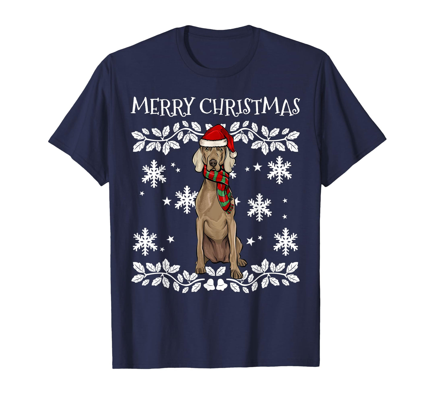 Merry Christmas Ornament Weimaraner Xmas Santa T-Shirt