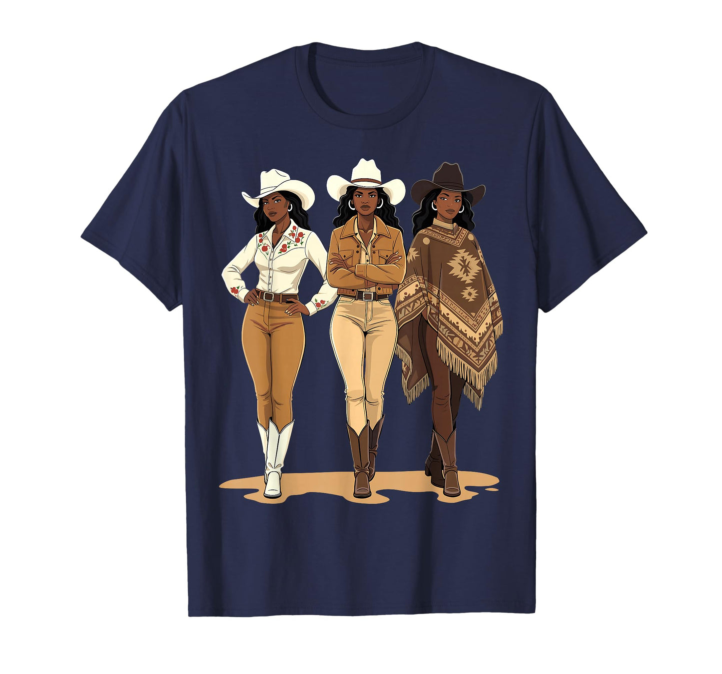 Black Cowgirl Melanin Western Rodeo T-Shirt