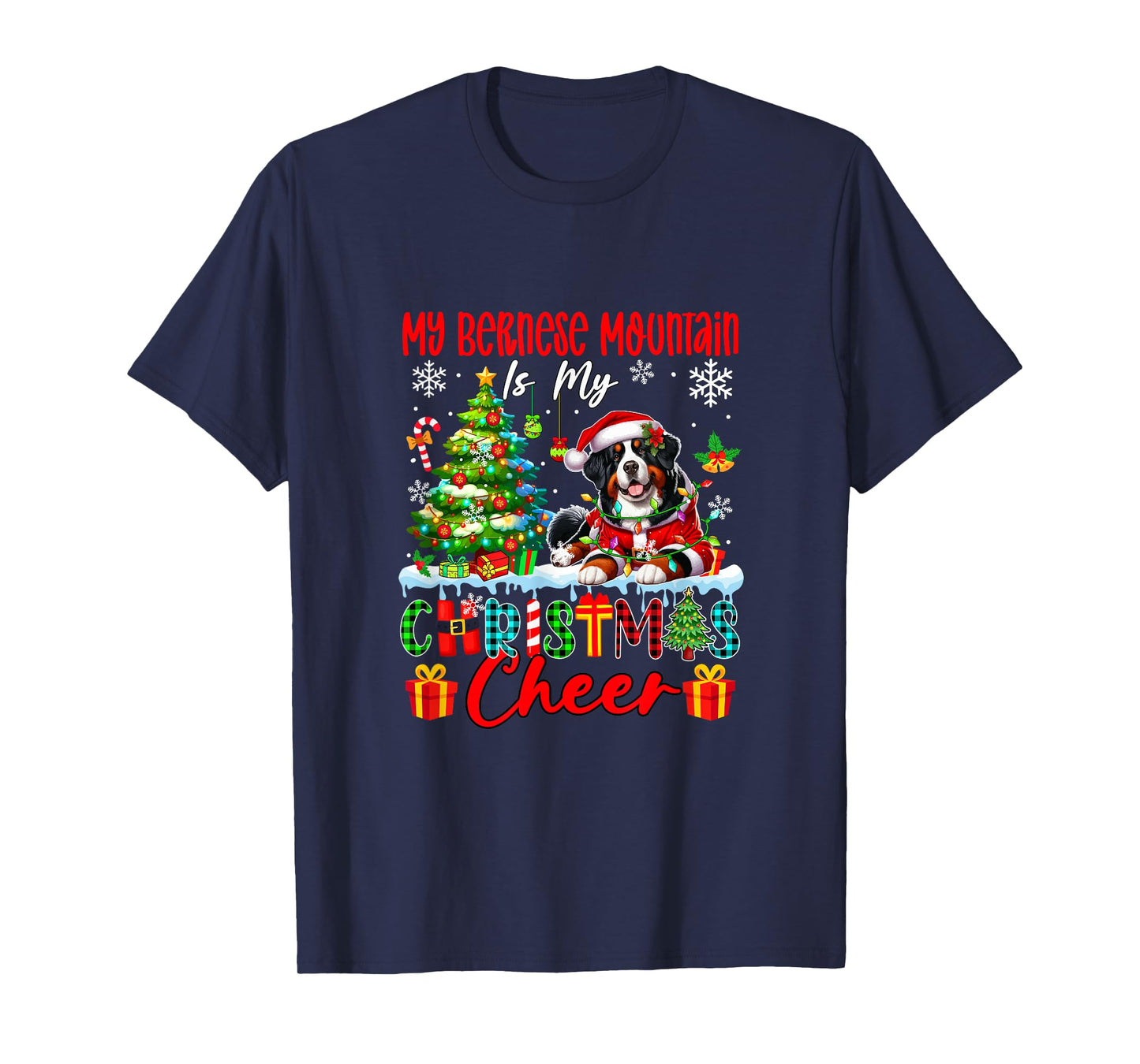 My Bernese Mountain is My Xmas Cheer Funny Santa Dog Owner T-Shirt