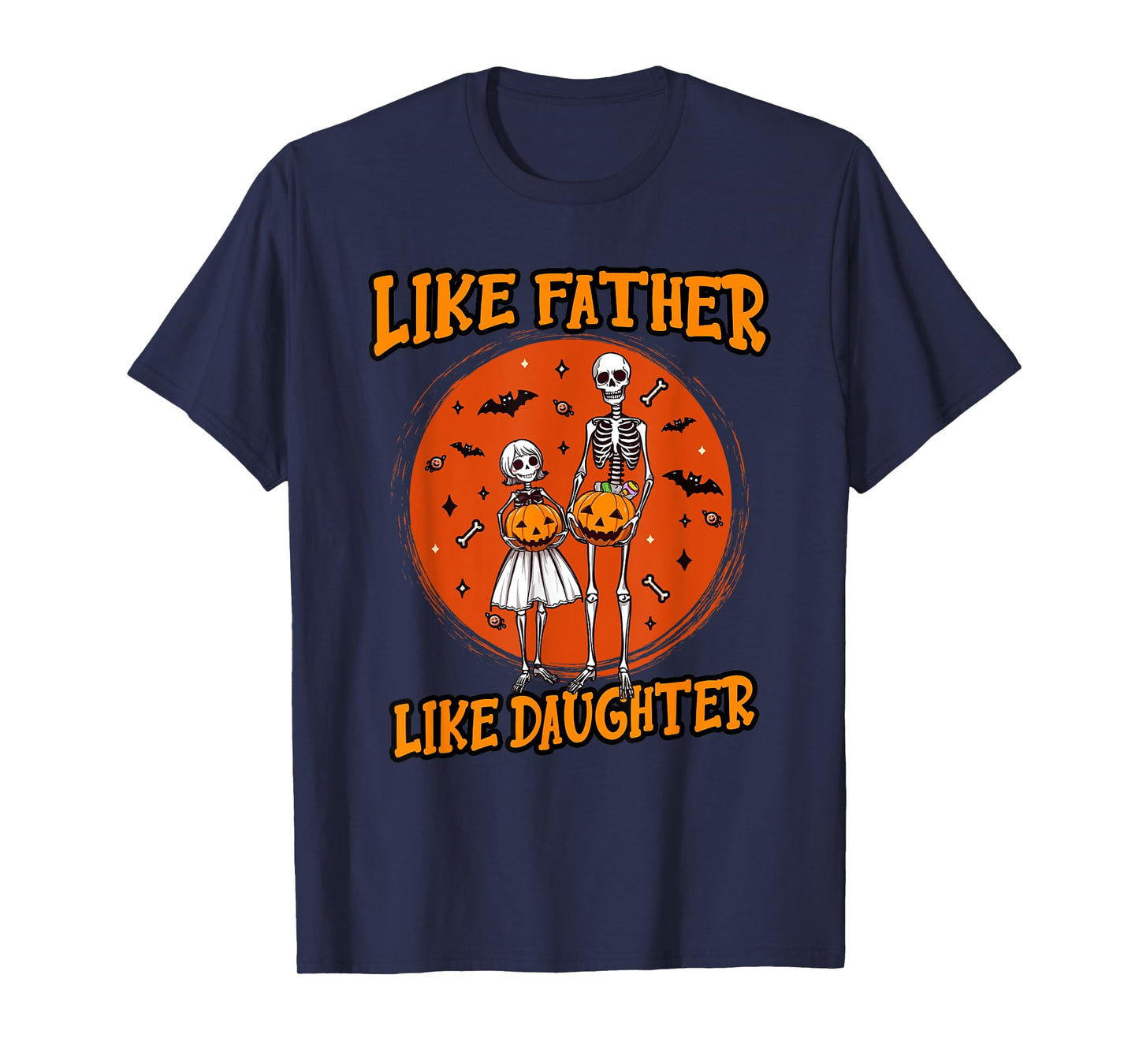 Skeleton Father Daughter Matching Halloween Costume T-Shirt