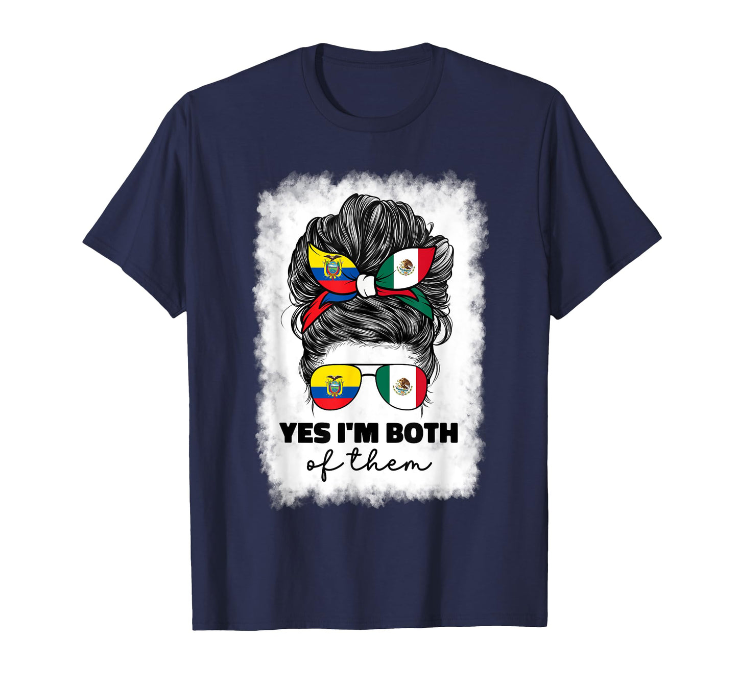 Half Mexican And Ecuadorian Mexico Ecuador Flag Girl Women T-Shirt