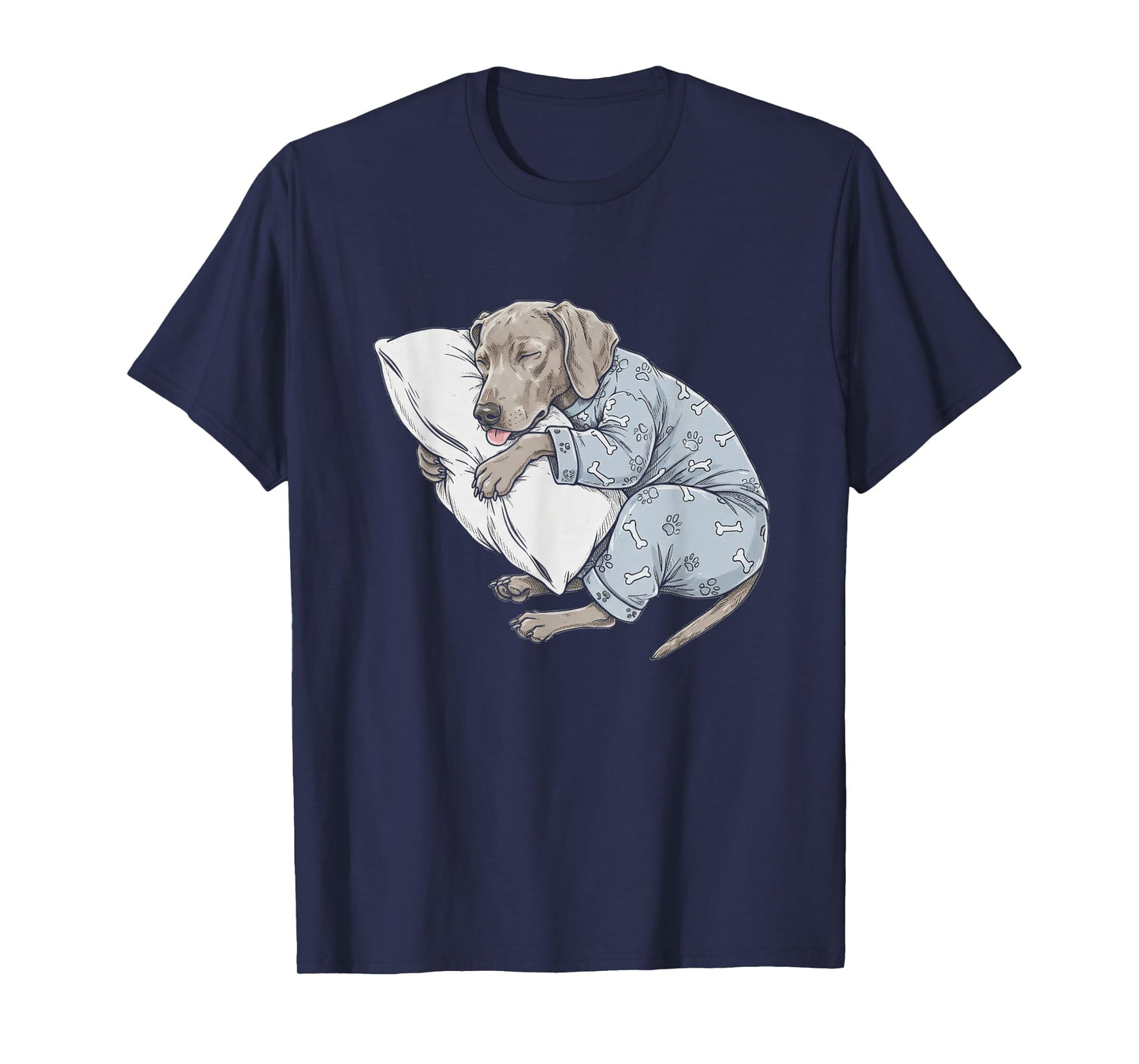 Funny Sleepy Weimaraner Pajama Men Women Kids T-Shirt