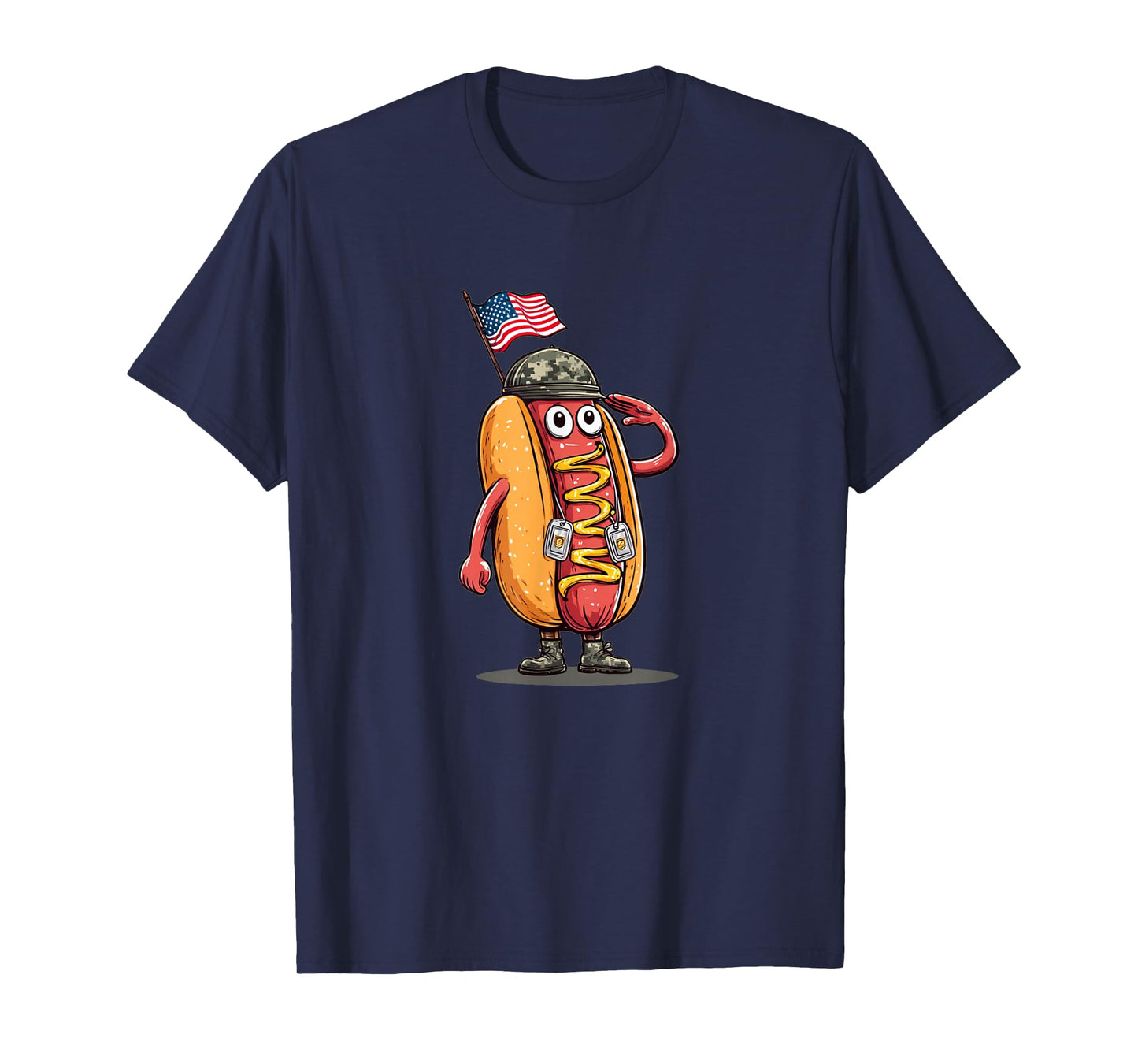 Nice USA Hotdog in Military Look for Saluting Lovers T-Shirt