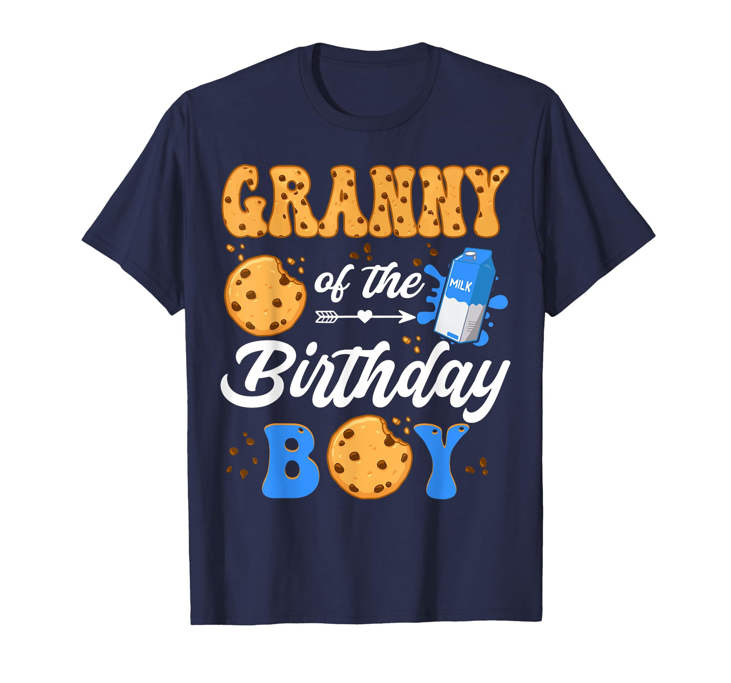 Granny Of The Birthday Boy Milk And Cookies 1St Birthday T-Shirt