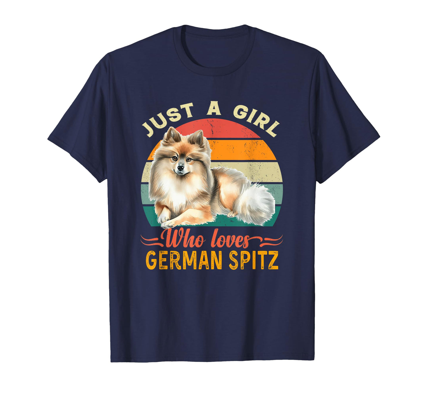Just A Girl Who Loves German Spitz Retro Funny Dogs Lover T-Shirt