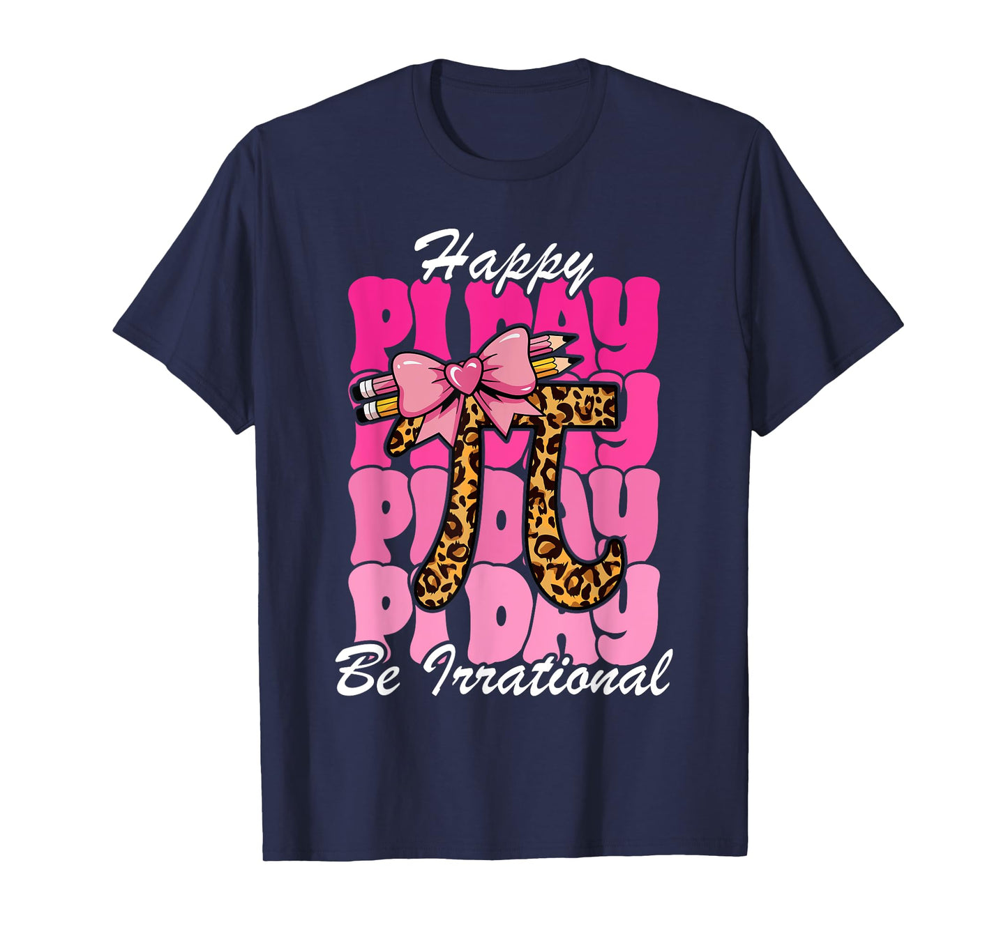 Pi Day Coquette Bow Leopard Women Kids Toddler Math Teacher T-Shirt