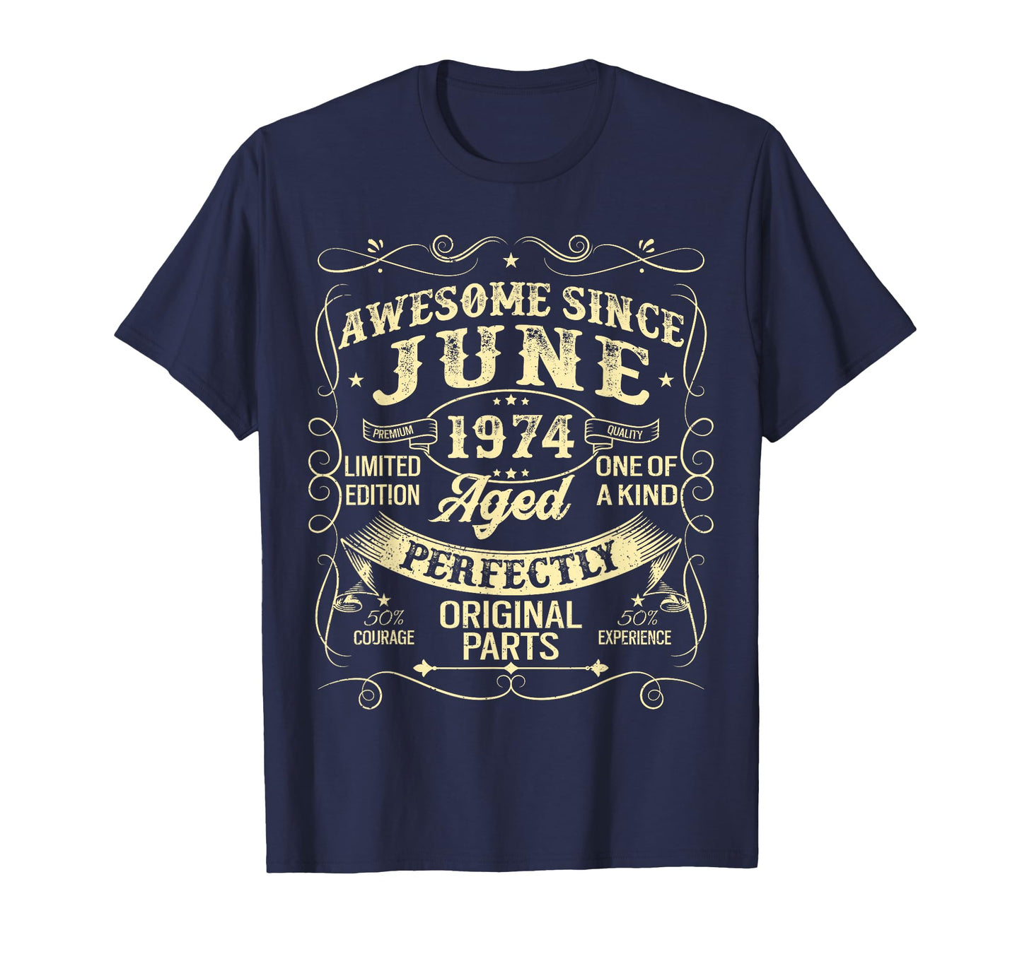 Awesome Since June 1974 Year Of Birth Birthday 1974 Vintage T-Shirt