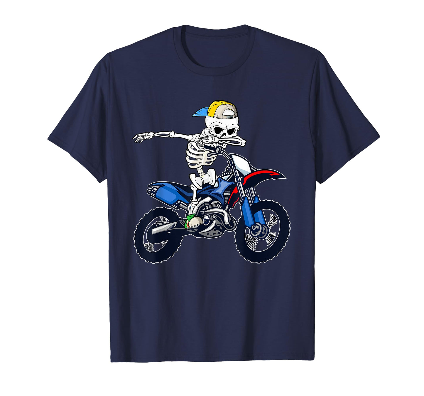Sport Motocross Skeleton Men Boys Kids Halloween Costume T-Shirt