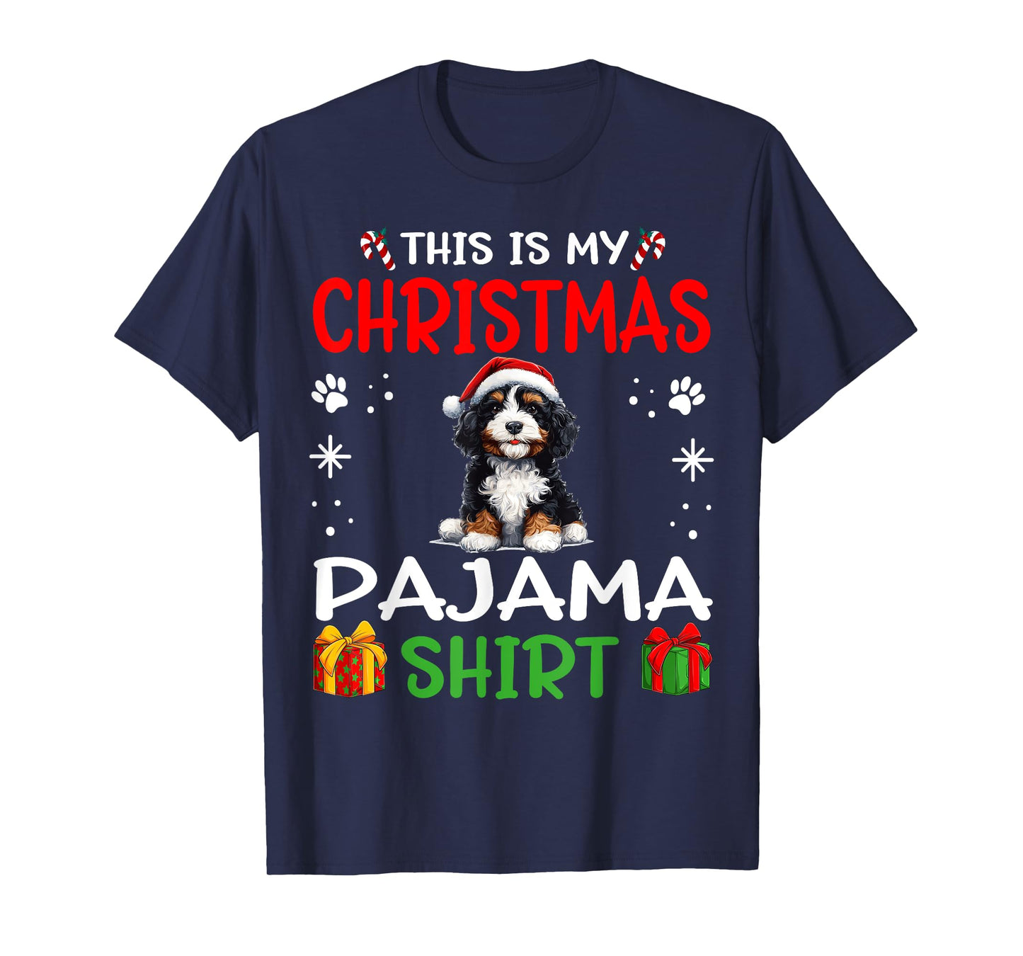 Bernedoodle Dog Nightgown Pajama This is my Christmas Pajama T-Shirt for Men Women Kids