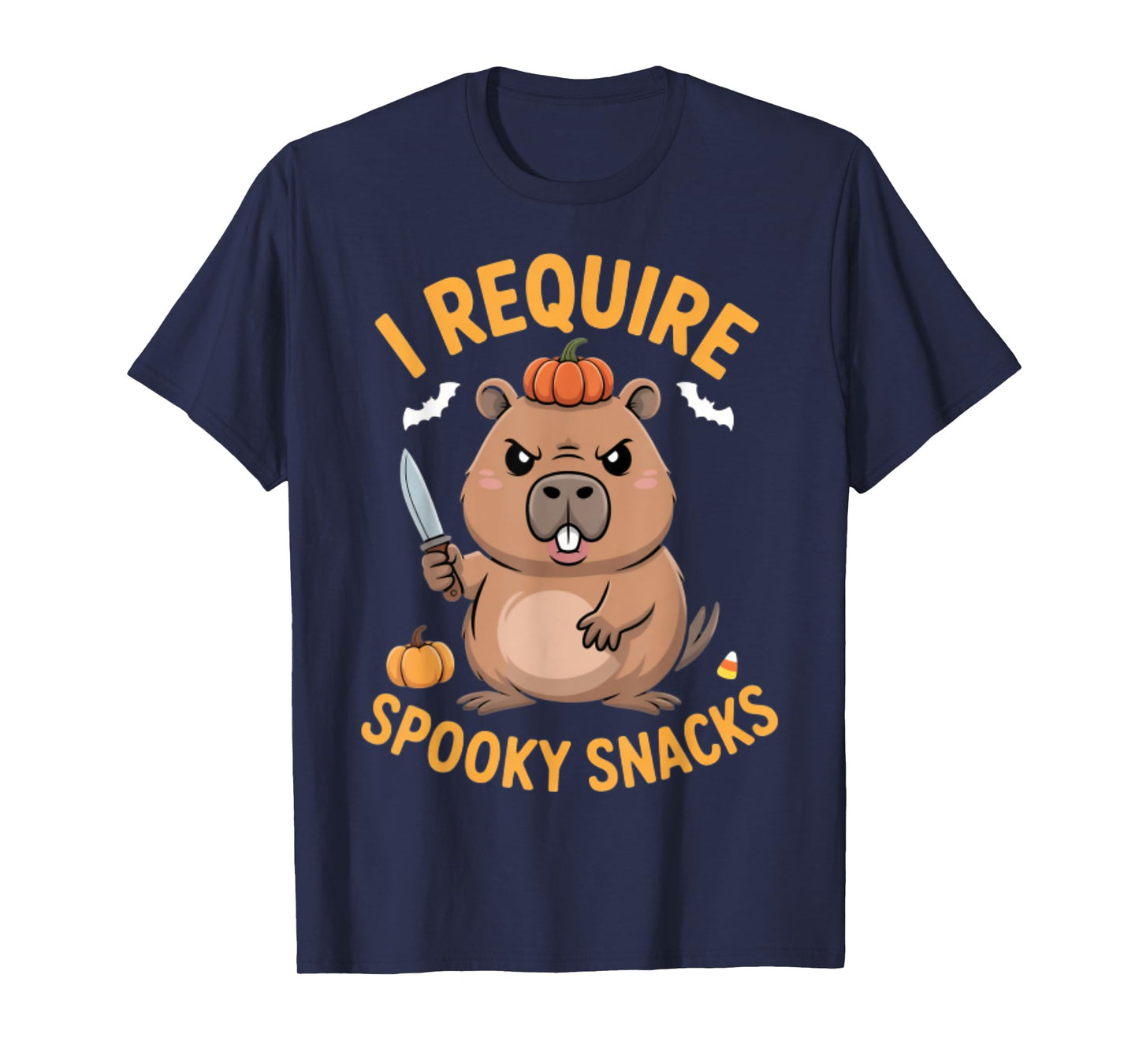 I Require Spooky Snacks Angry Capybara Halloween T-Shirt